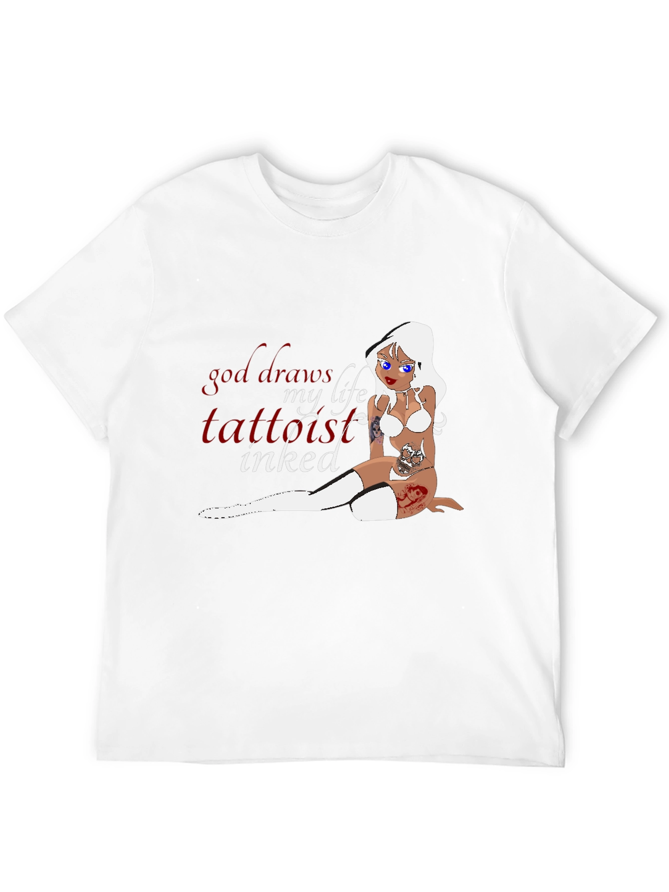 Black Tattooed Life T-Shirt - Inked Cartoon Girl view 12