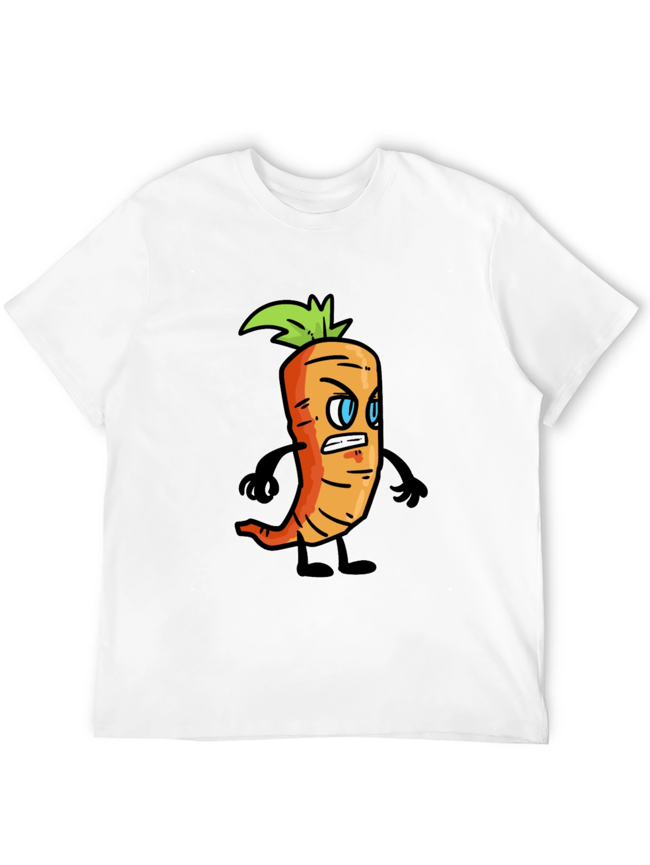 Black Angry Carrot Cartoon Black T-Shirt view 12