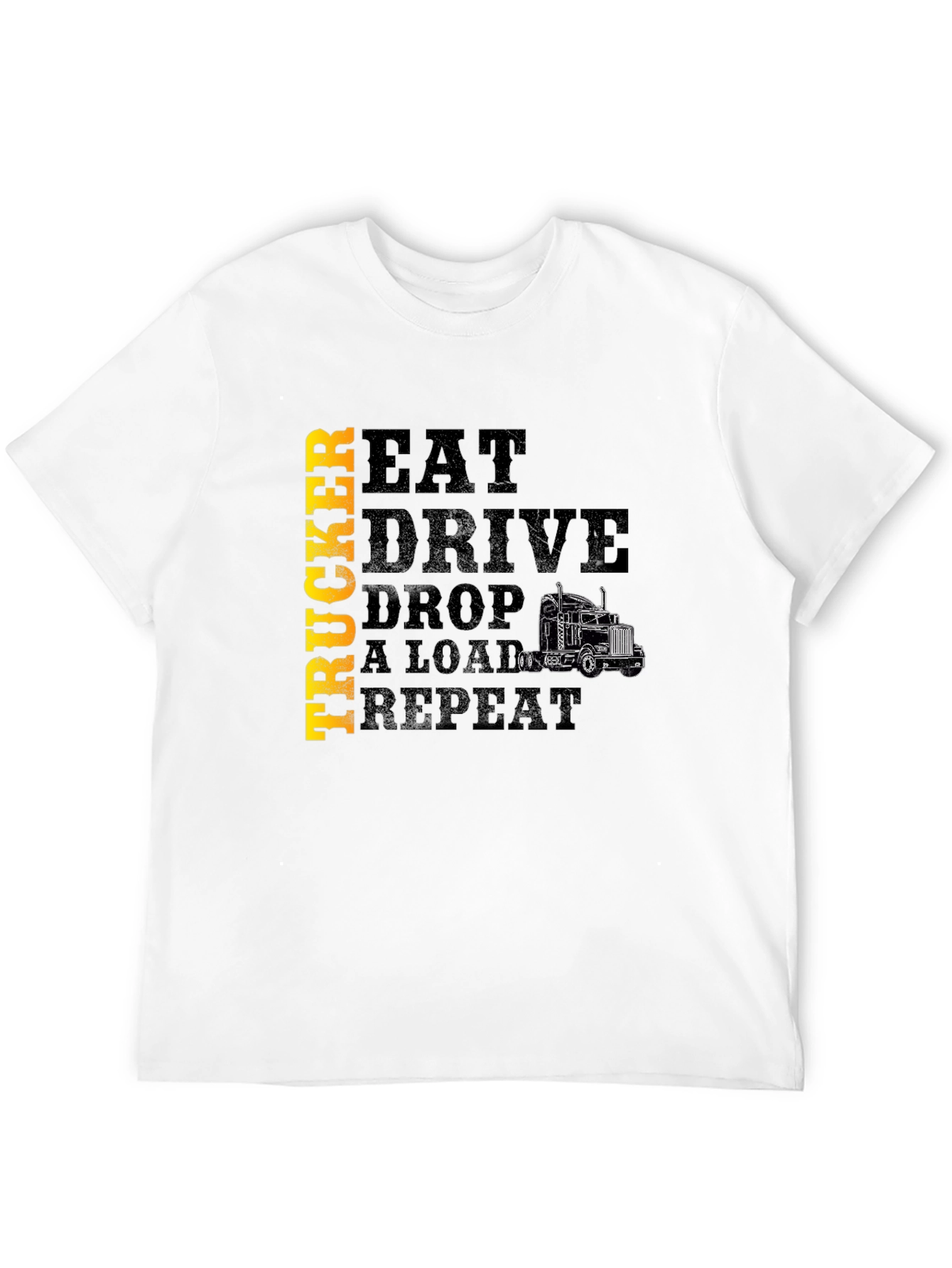 Black Trucker Eat Drive Drop a Load T-Shirt view 12