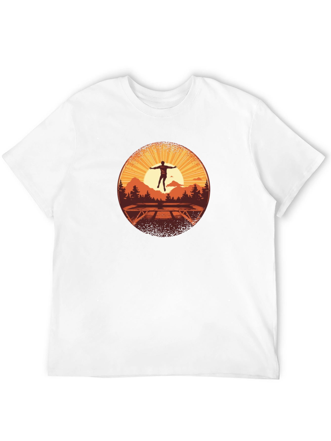 Black Sunrise Trampoline T-Shirt - Nature Scene view 12