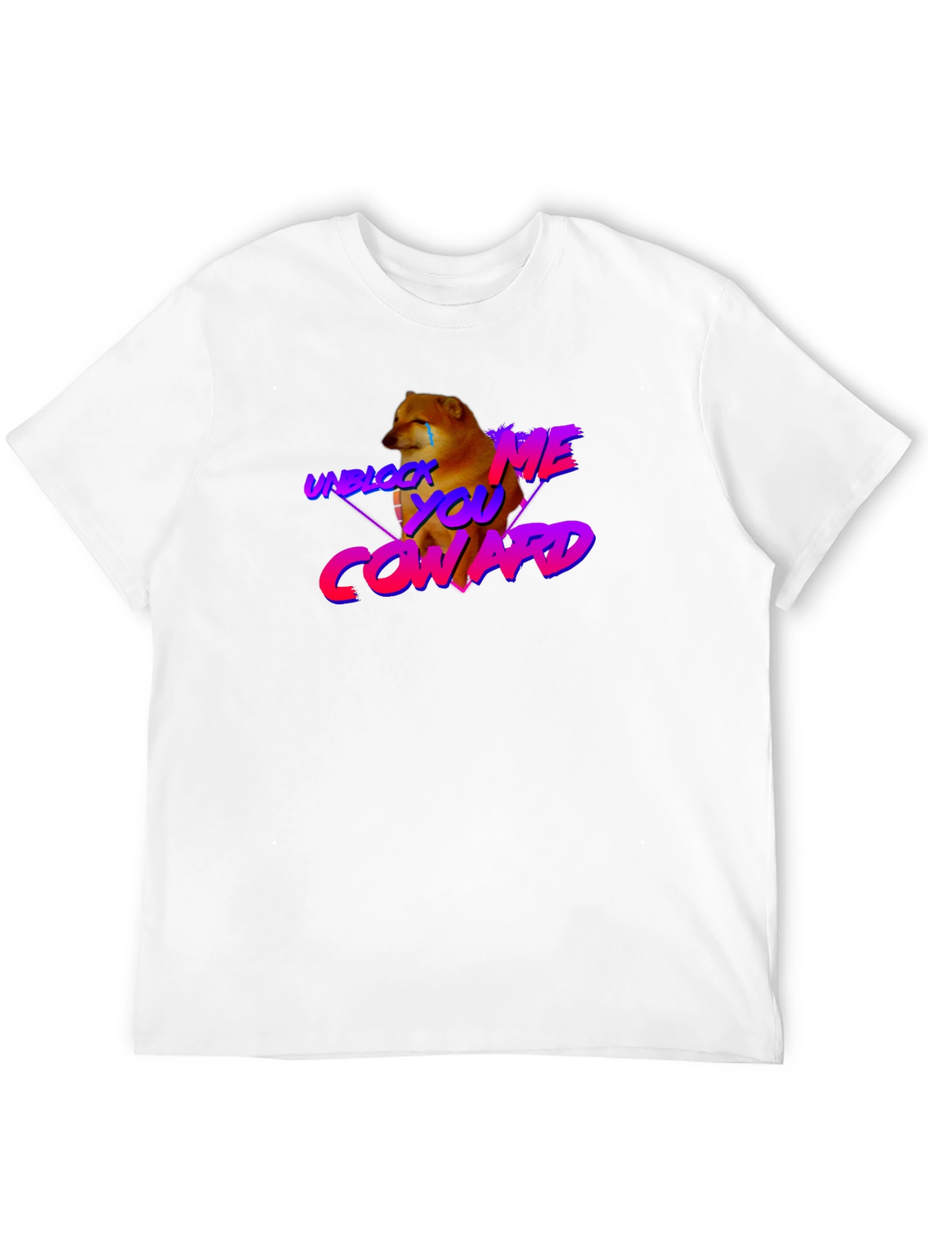 Black Unblock Me Coward Doge Graphic Tee - Black view 12