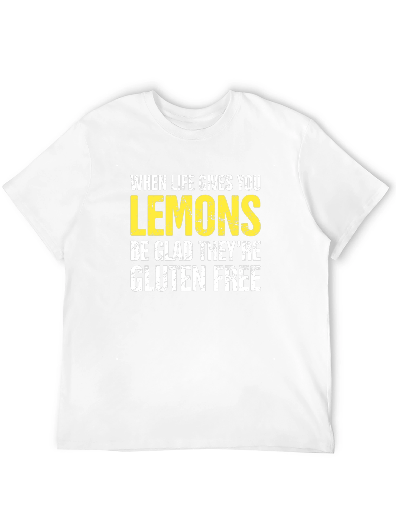 Black Funny Lemon Graphic Tee - Gluten Free Humor T-Shirt view 12