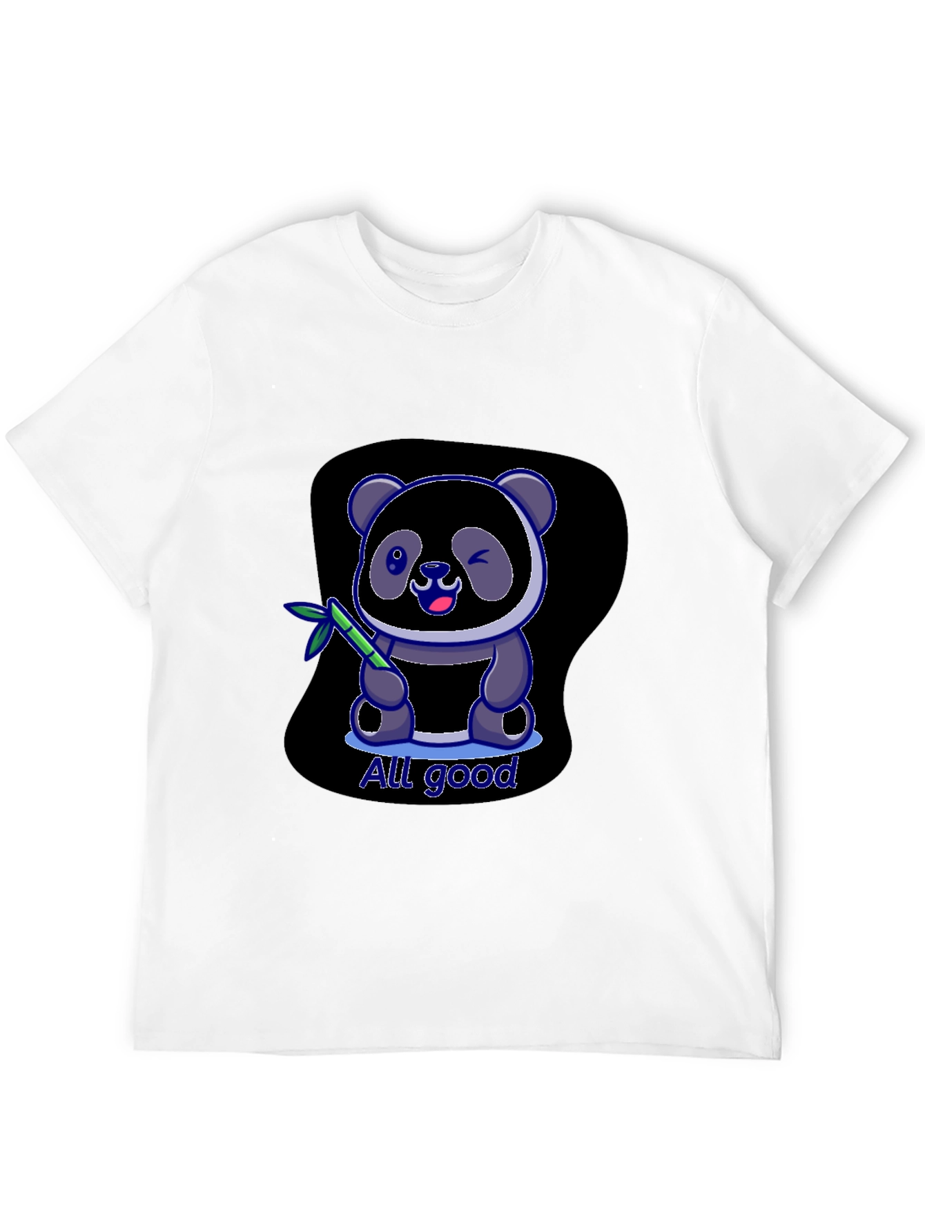 Black All Good Panda T-Shirt - Soft Cotton Blend view 12
