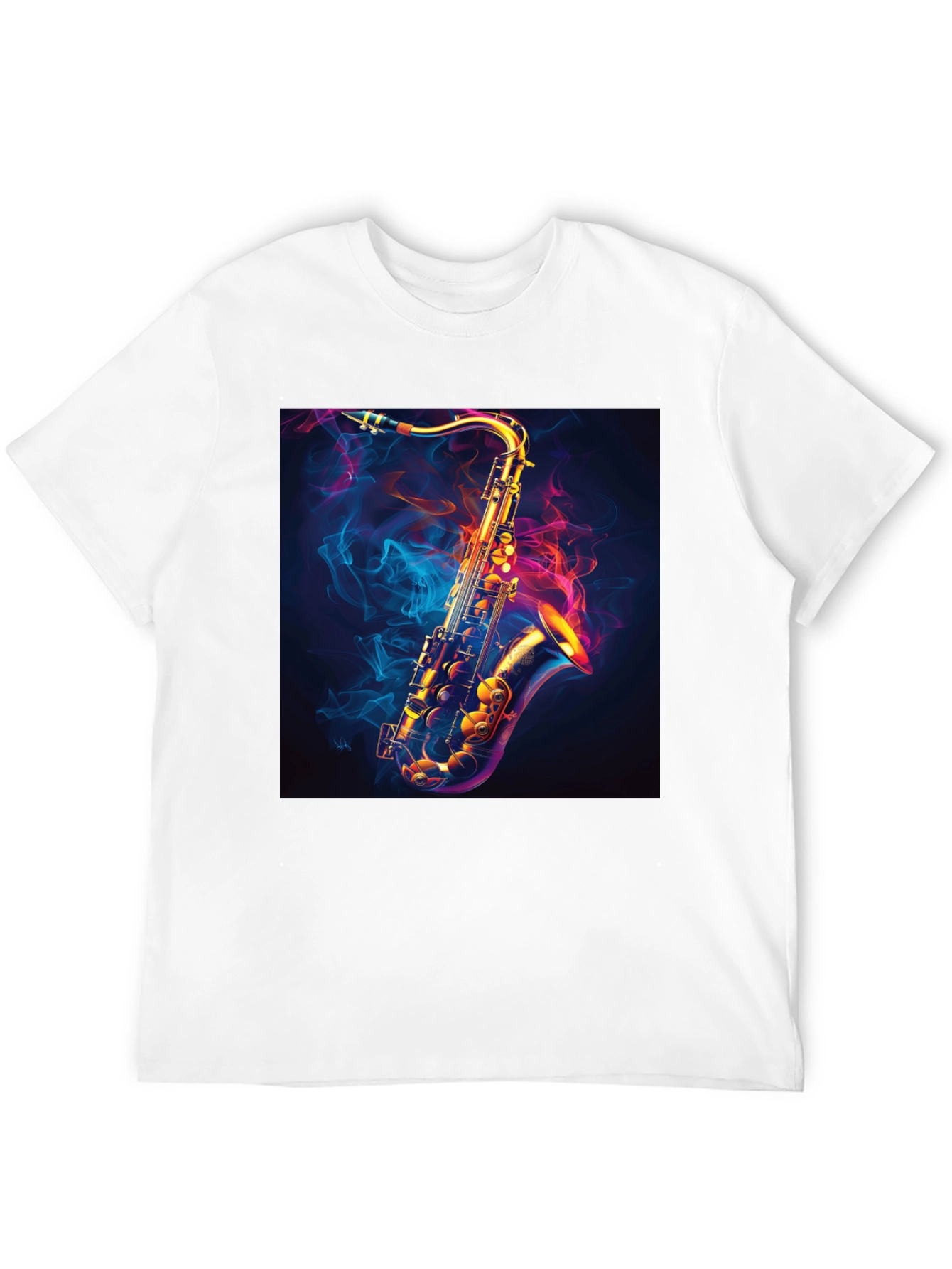 Black Saxophone Graphic Black T-Shirt - Cool Musical Tee view 12