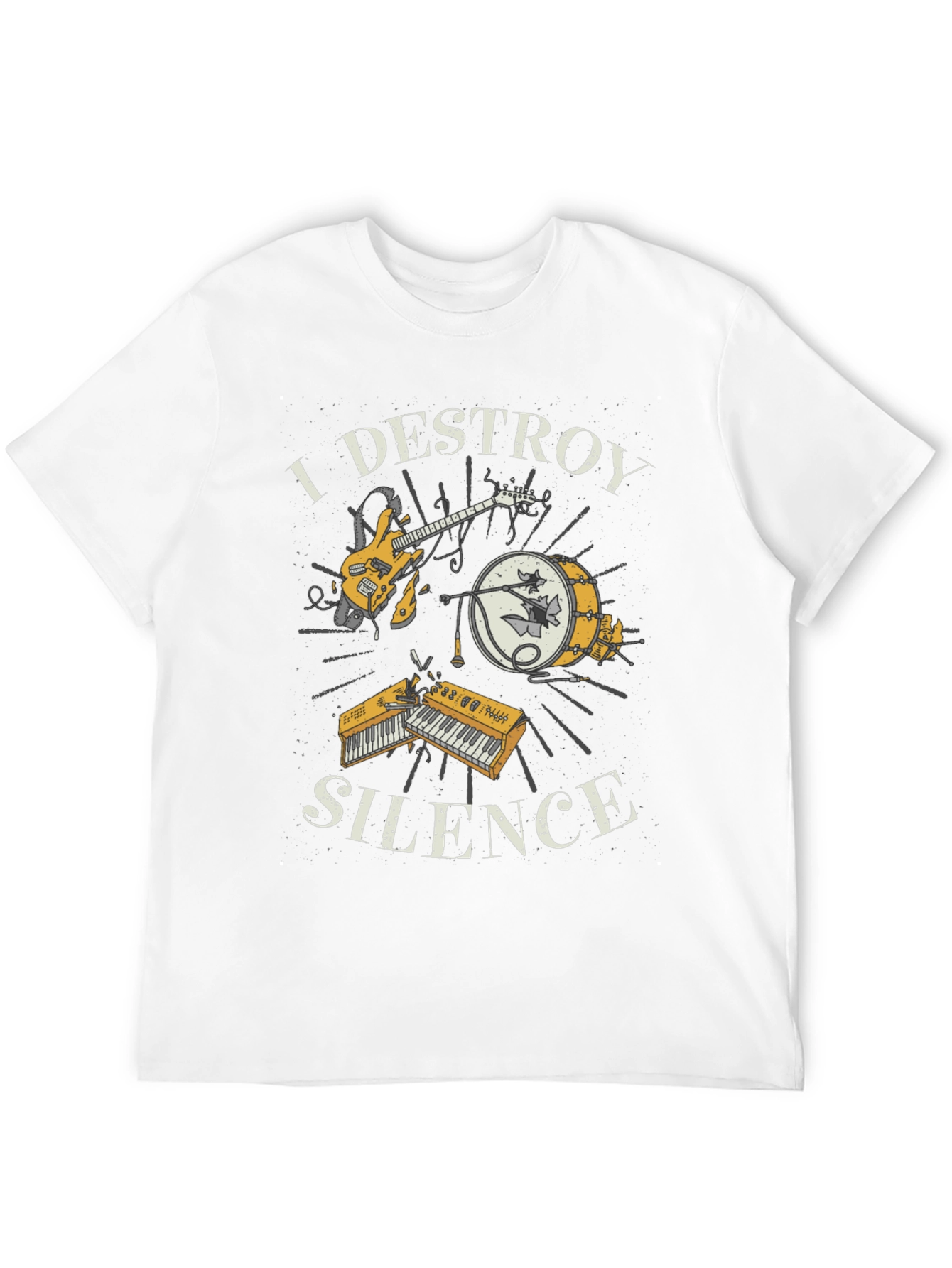 Black I Destroy Silence Graphic Tee - Music Lover Shirt view 12