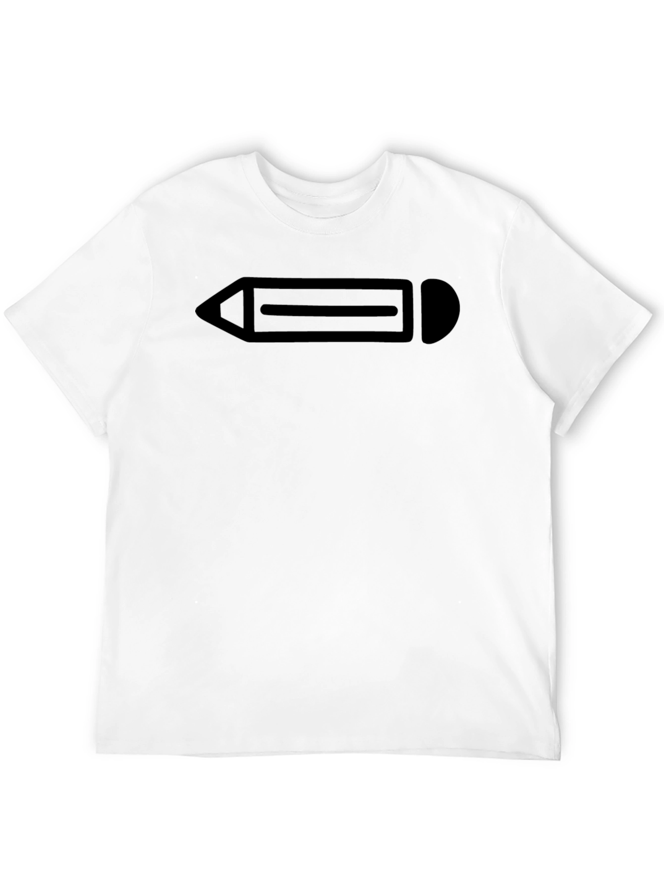 Black Minimalist Pencil Graphic Black T-Shirt view 12