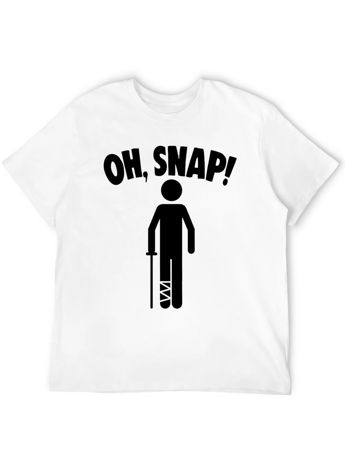 Black Oh, Snap! Broken Leg Humor T-Shirt view 12