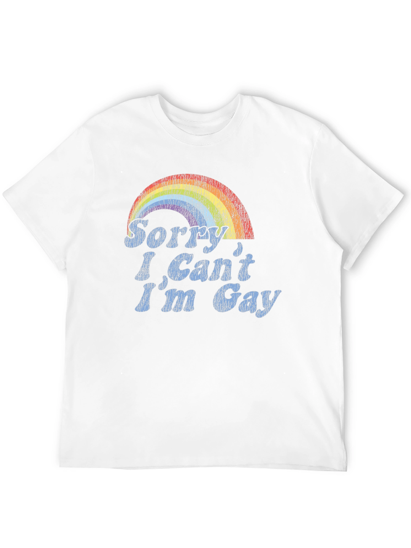 Black Sorry I Can't I'm Gay Rainbow Graphic Tee view 12