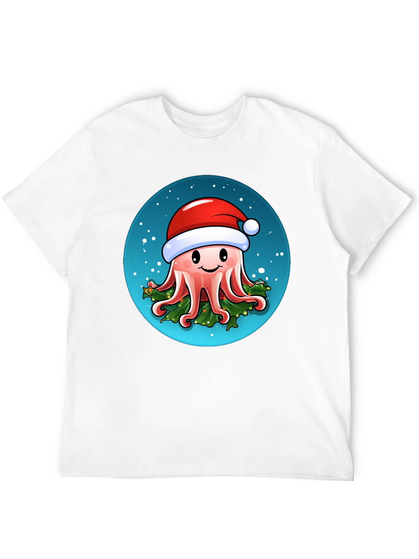 Black Festive Octopus T-Shirt - Holiday Sea Creature Tee view 12