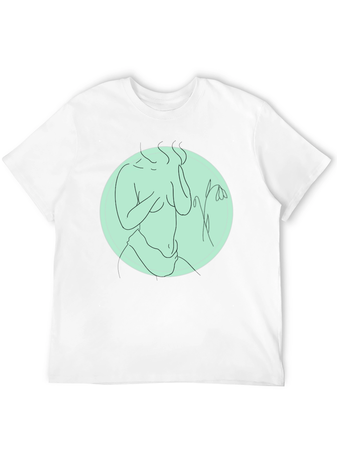 Black Abstract Line Art Graphic Tee - Unisex Black T-Shirt view 12