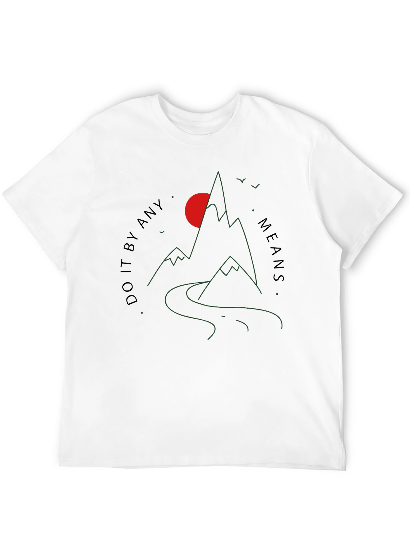 Black Minimalist Mountain Graphic Tee - Do It By Any Means view 12