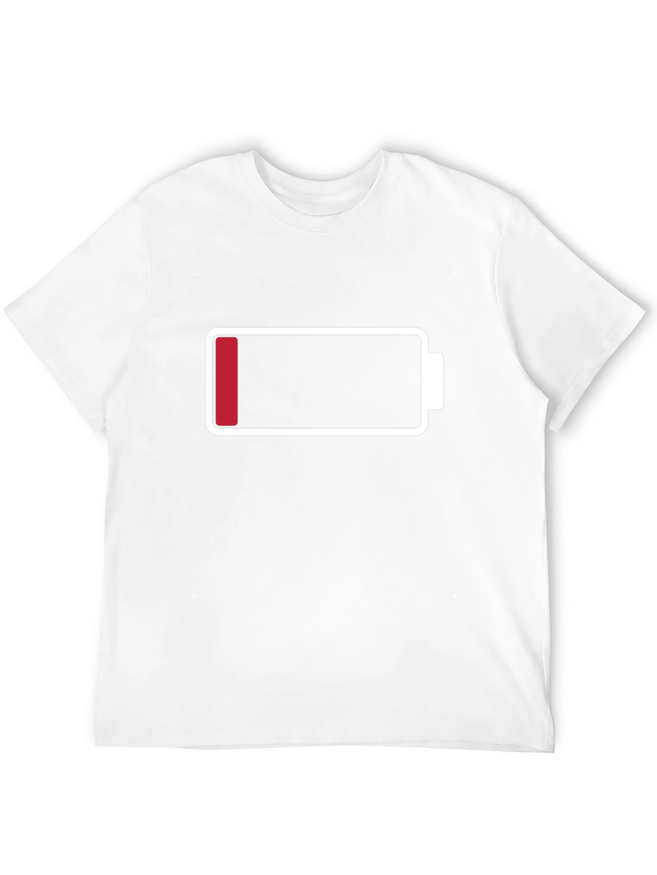 Black Low Battery Graphic Men's T-Shirt - Black Cotton Tee view 12