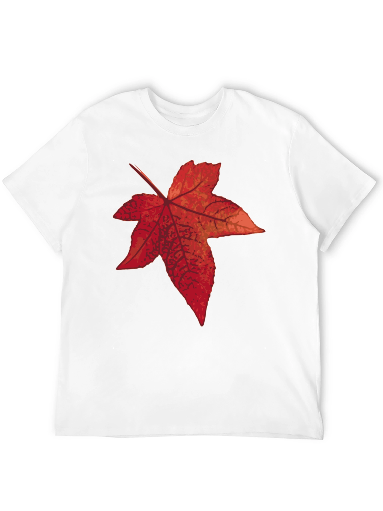 Black Autumn Leaf Graphic Tee - Black Cotton T-Shirt view 12