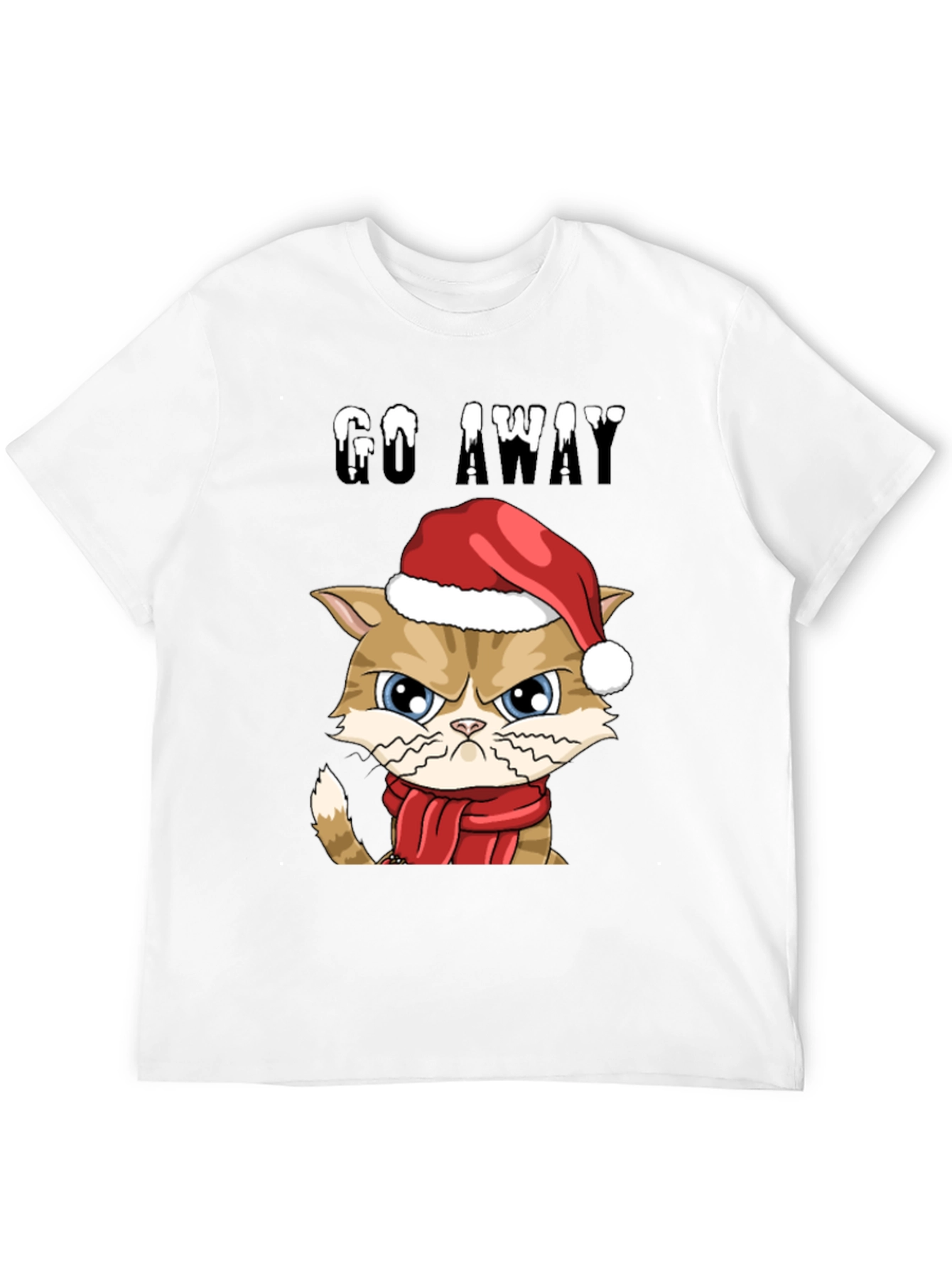 Black Grumpy Cat Christmas T-Shirt - Go Away view 12