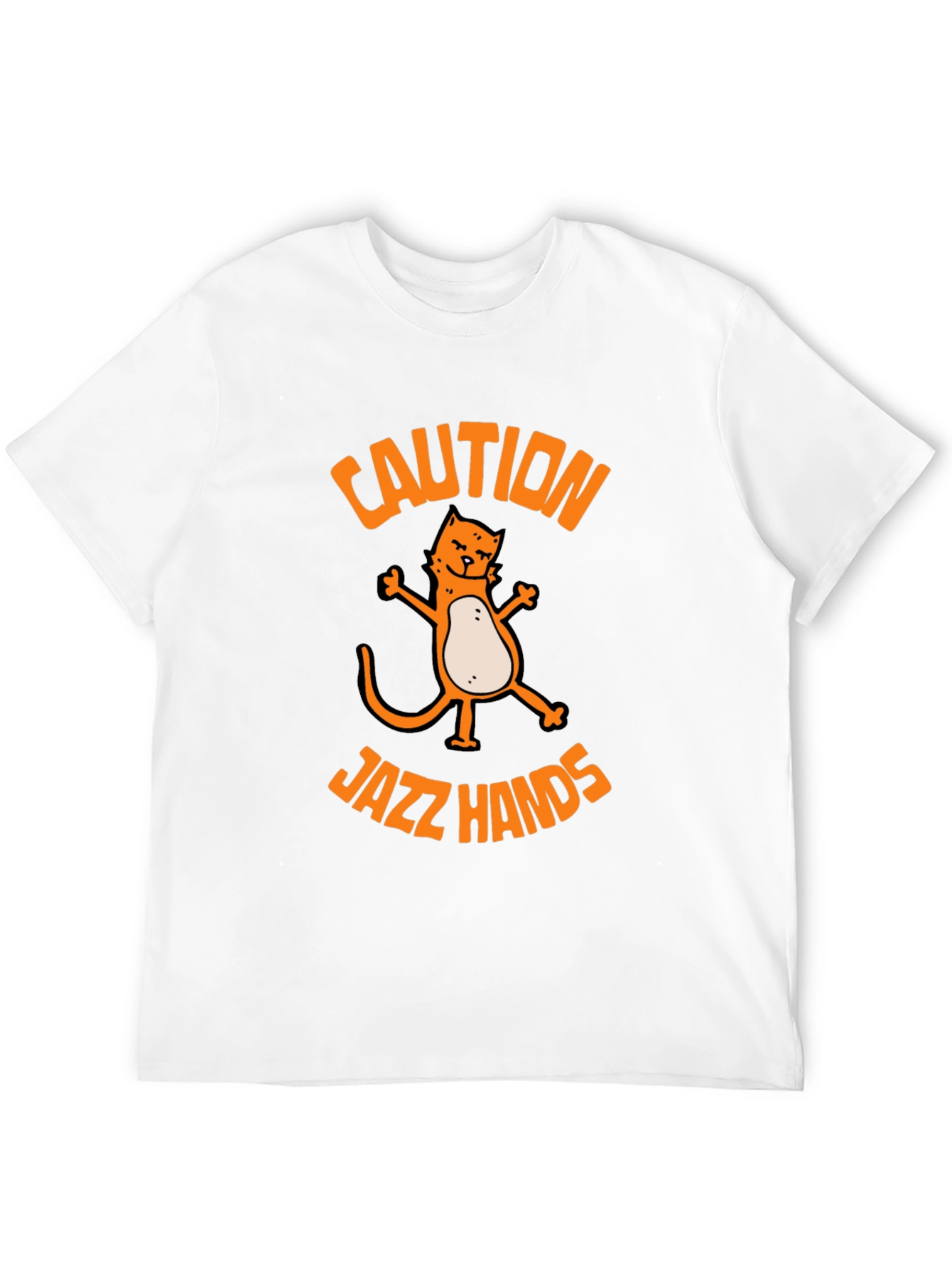 Black Caution Jazz Hands Cat Graphic Tee - Black view 12