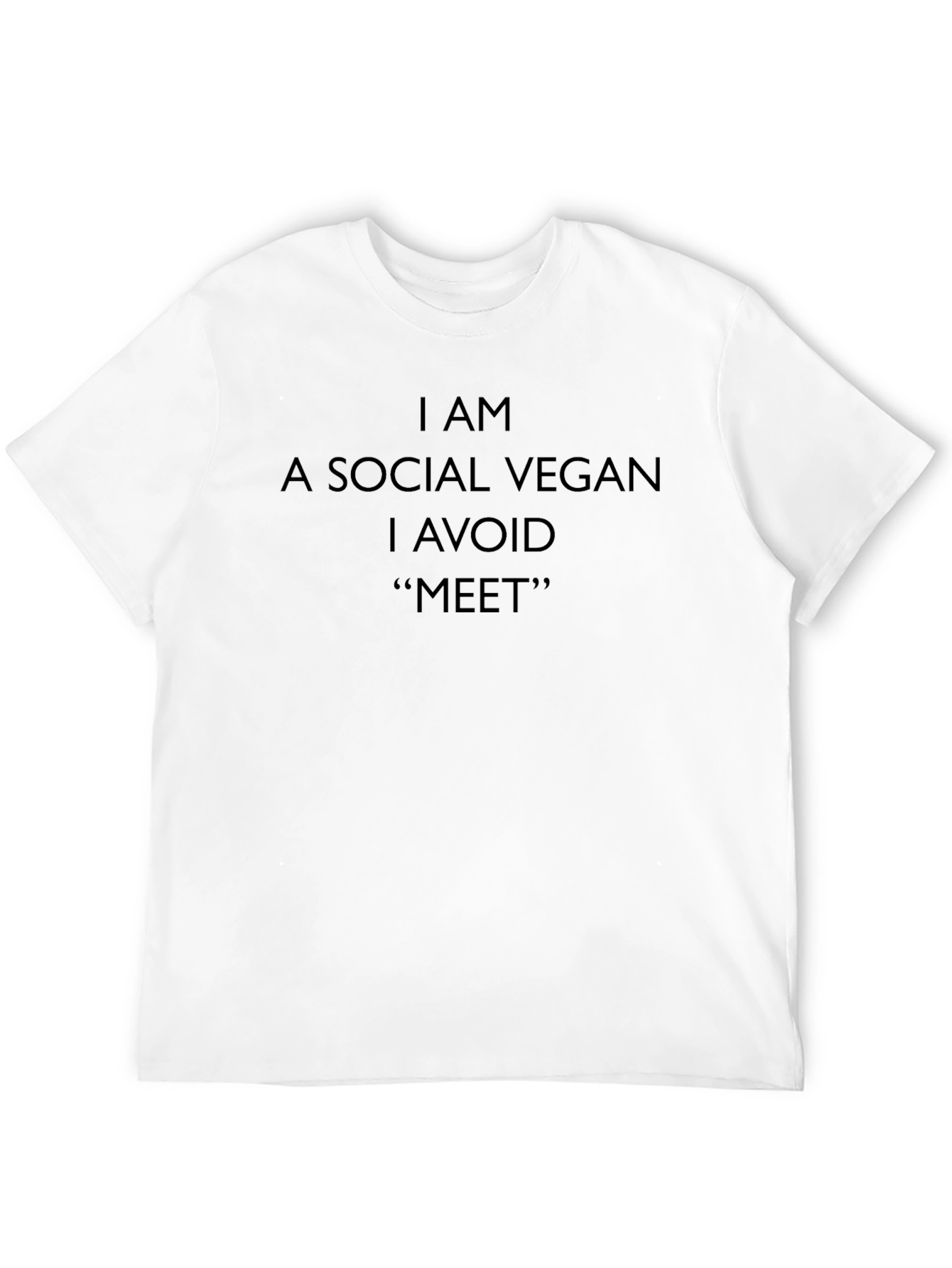 Black Social Vegan Graphic Tee - Avoid Meet, Humor T-Shirt view 12