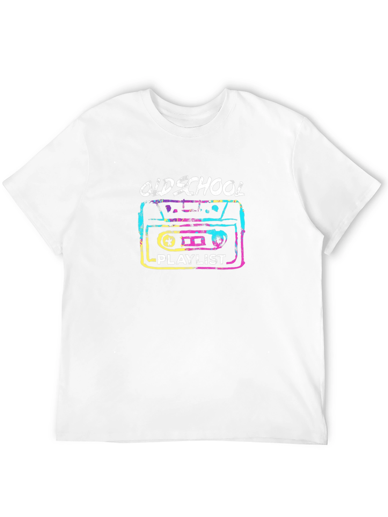 Black Oldschool Playlist Graphic T-Shirt view 12