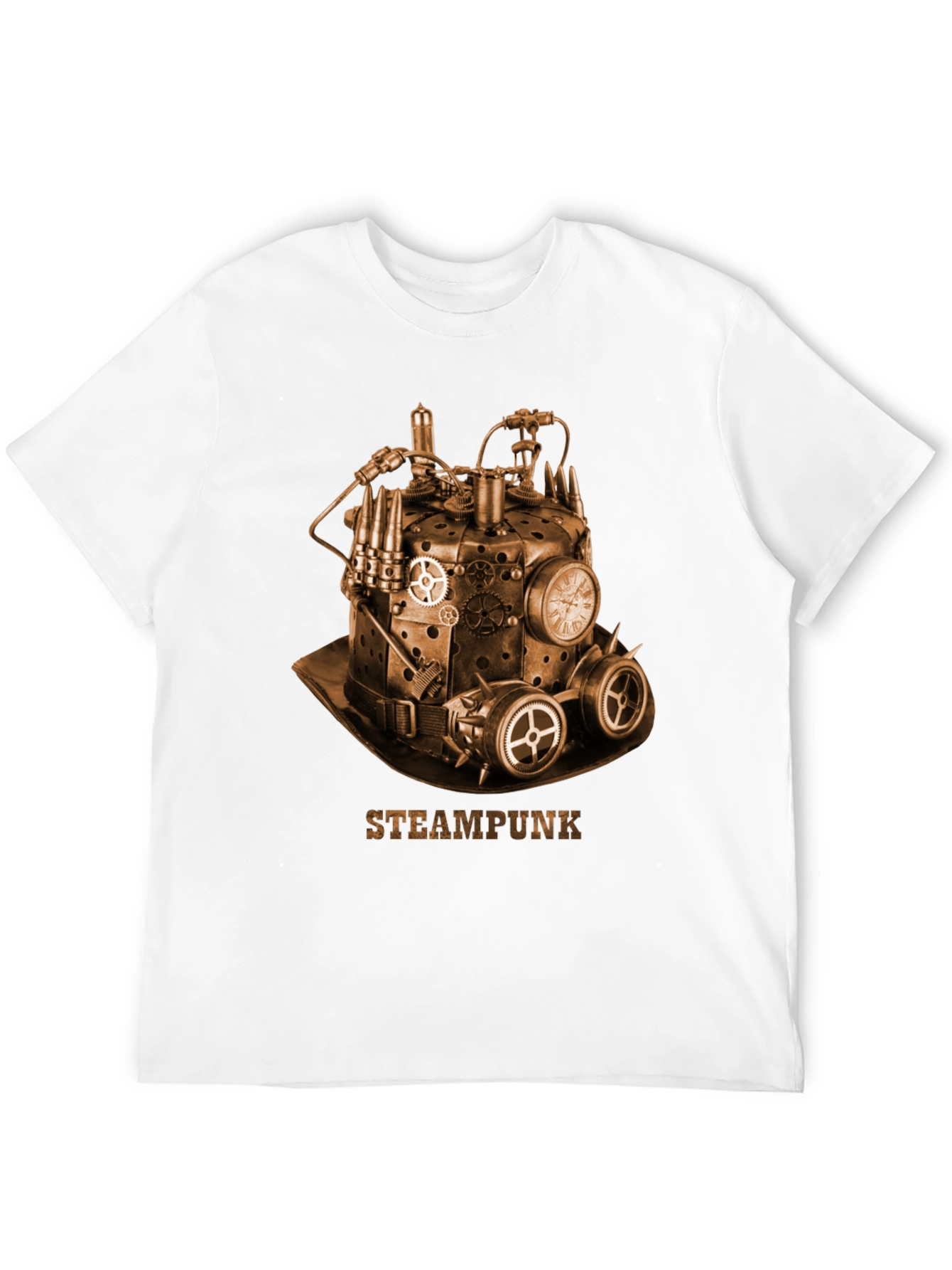 Black Steampunk Hat Graphic T-Shirt - Unique Design view 12