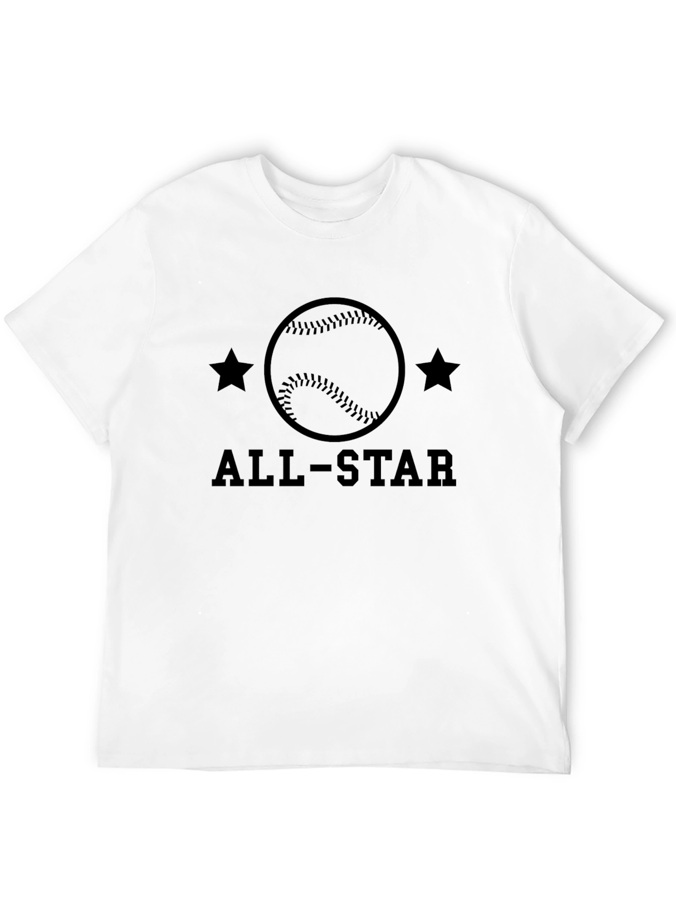 Black All-Star Baseball Graphic Tee - Black Cotton T-Shirt view 12