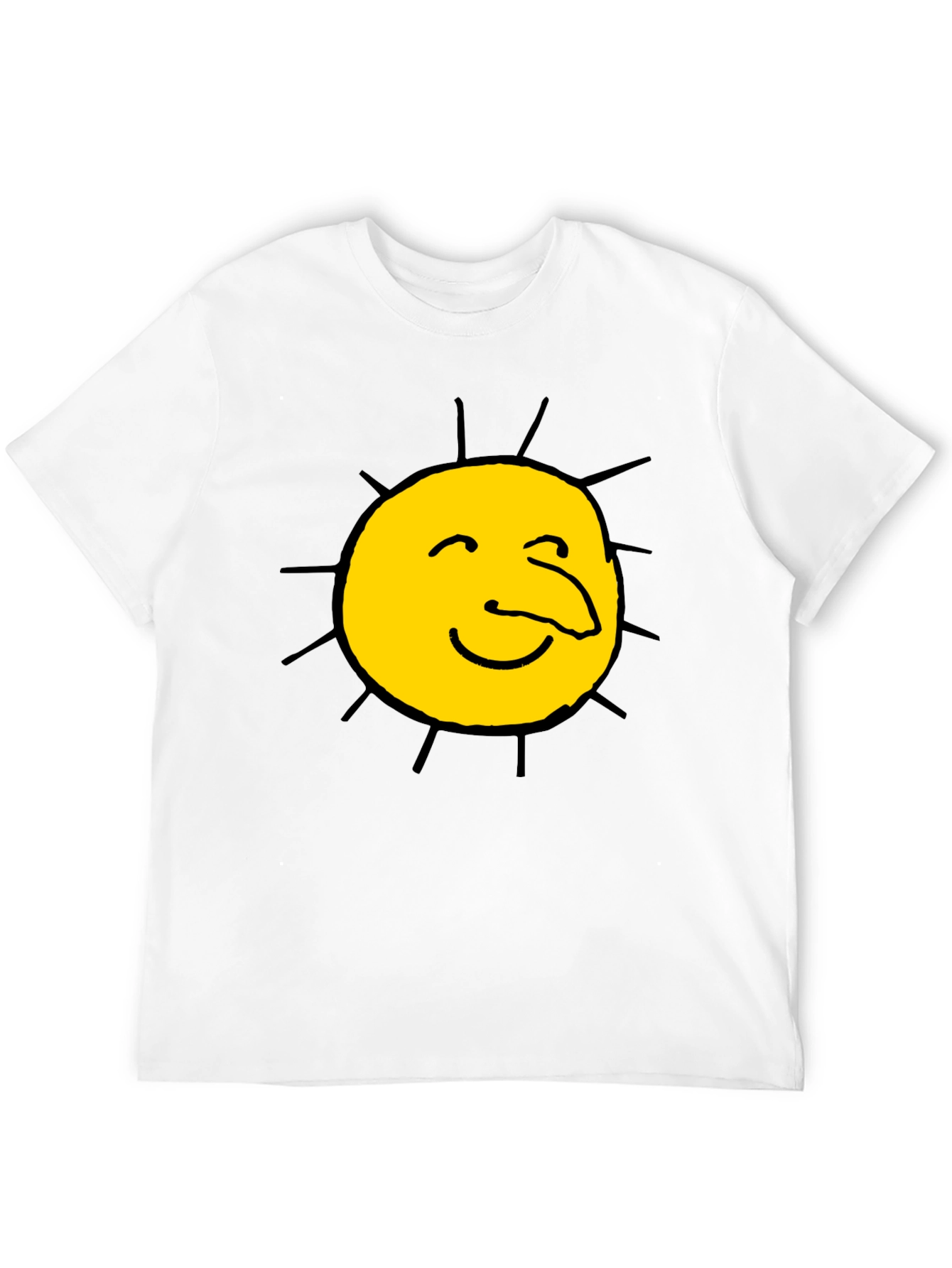 Black Funny Sun Face Graphic Black T-Shirt view 12