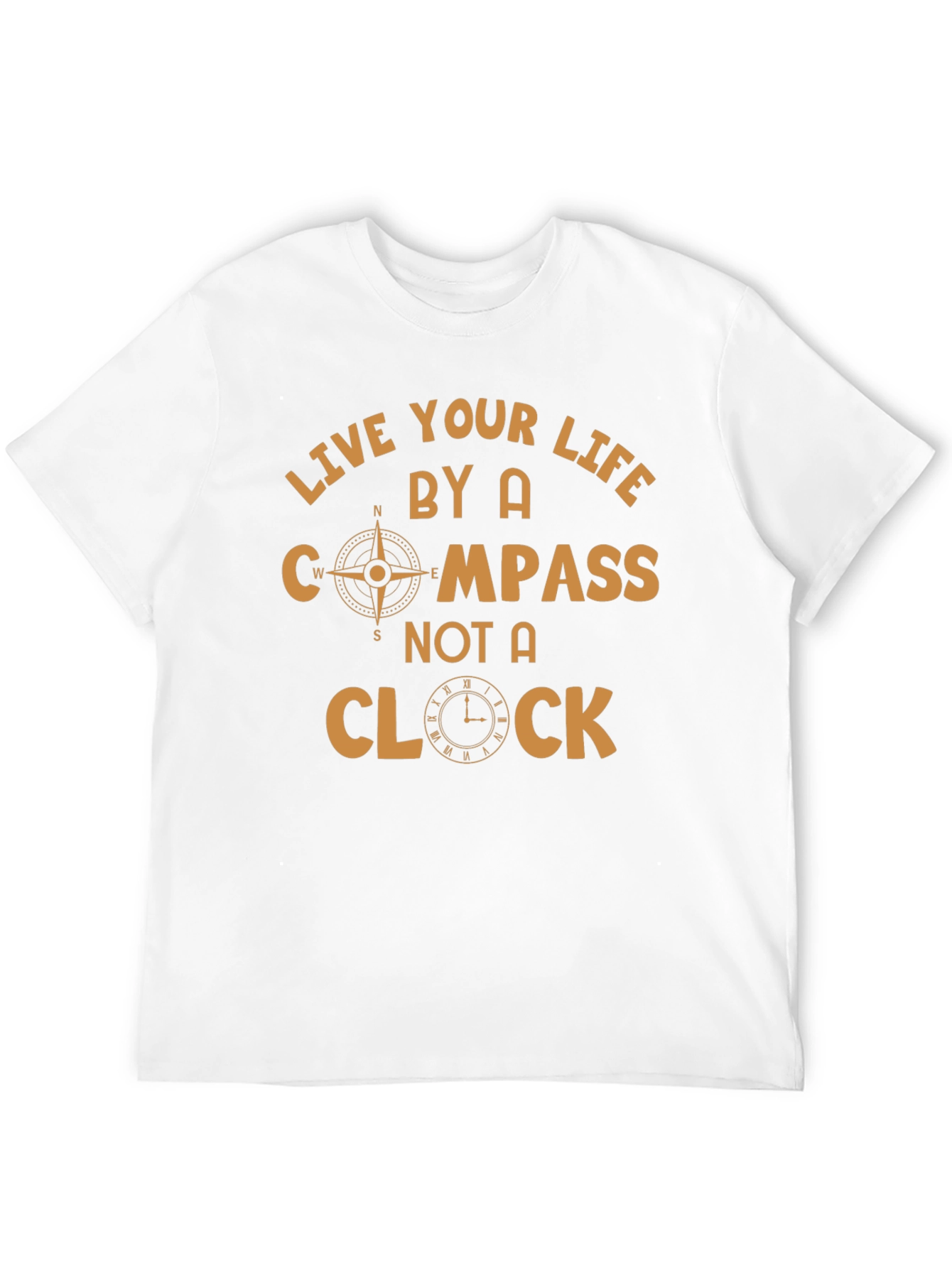 Black Compass and Clock Graphic T-Shirt view 12