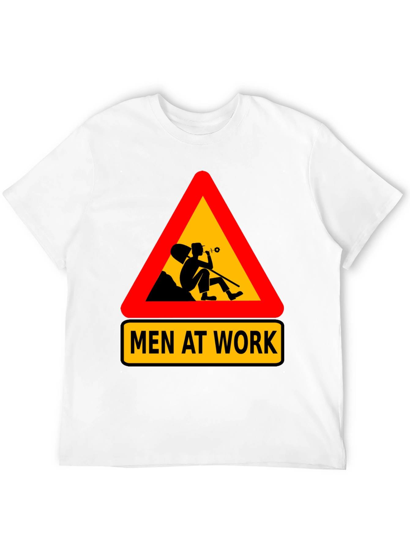 Black Men at Work Graphic Tee - Funny Black T-Shirt view 12