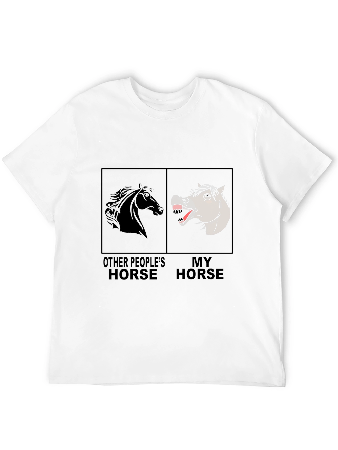 Black Funny Horse T-Shirt - Other People's Horse, My Horse view 12