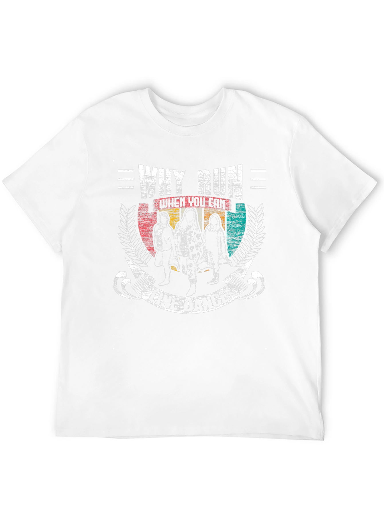 Black Why Run Line Dance Black Graphic T-Shirt view 12