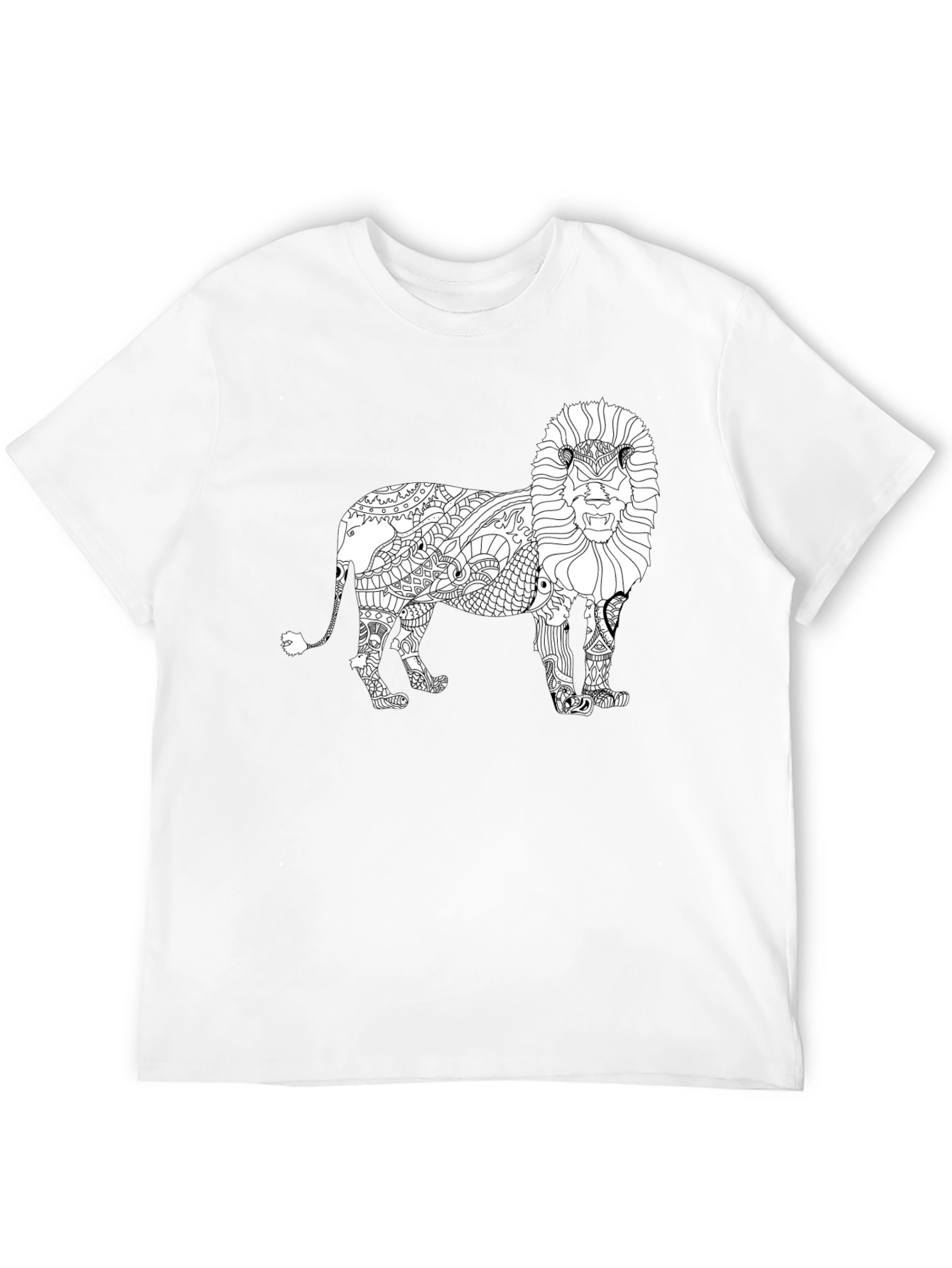 Black Lion Graphic Print Crew Neck T-Shirt view 12