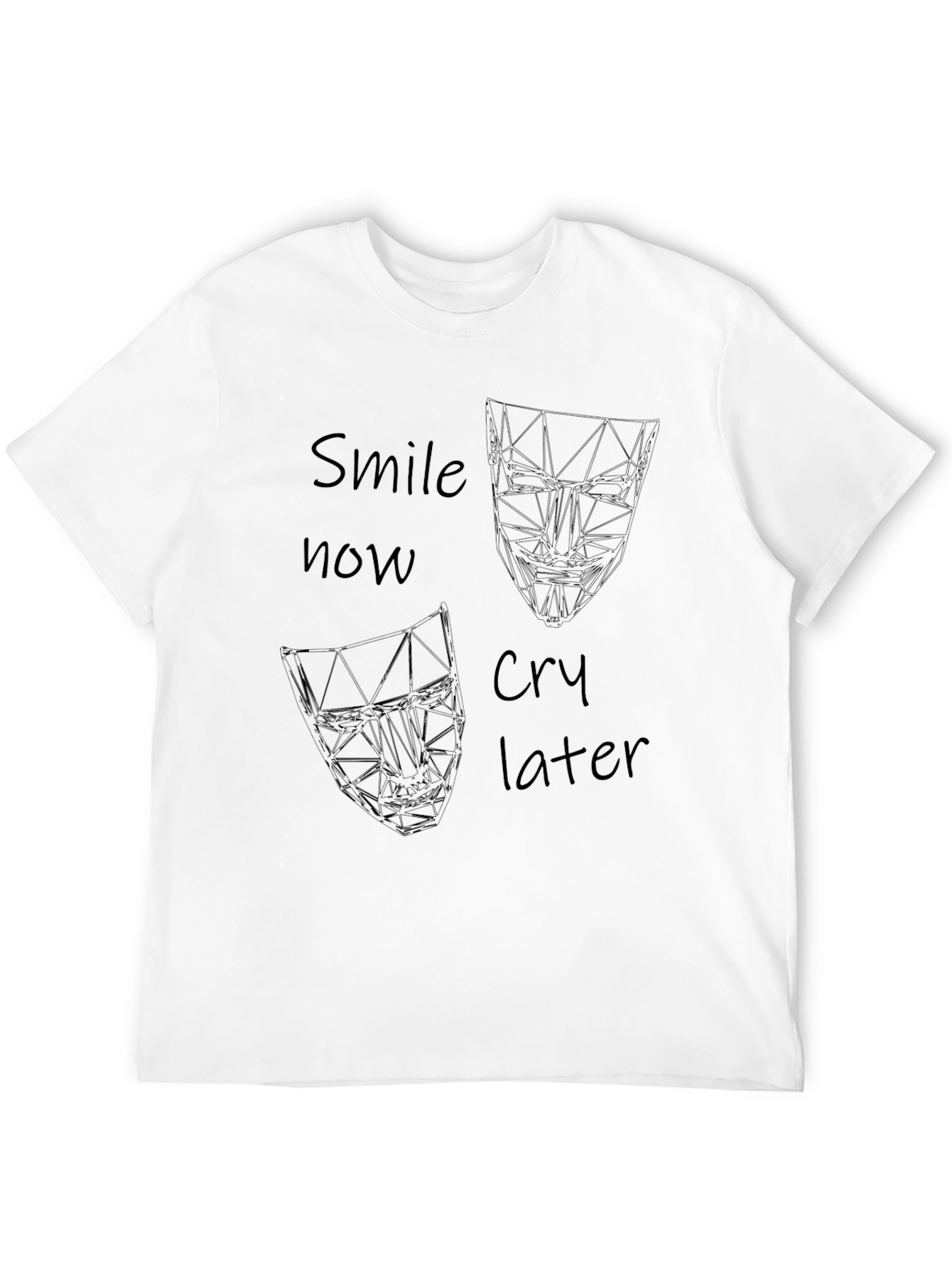 Black Smile Now Cry Later Graphic Black Tee view 12