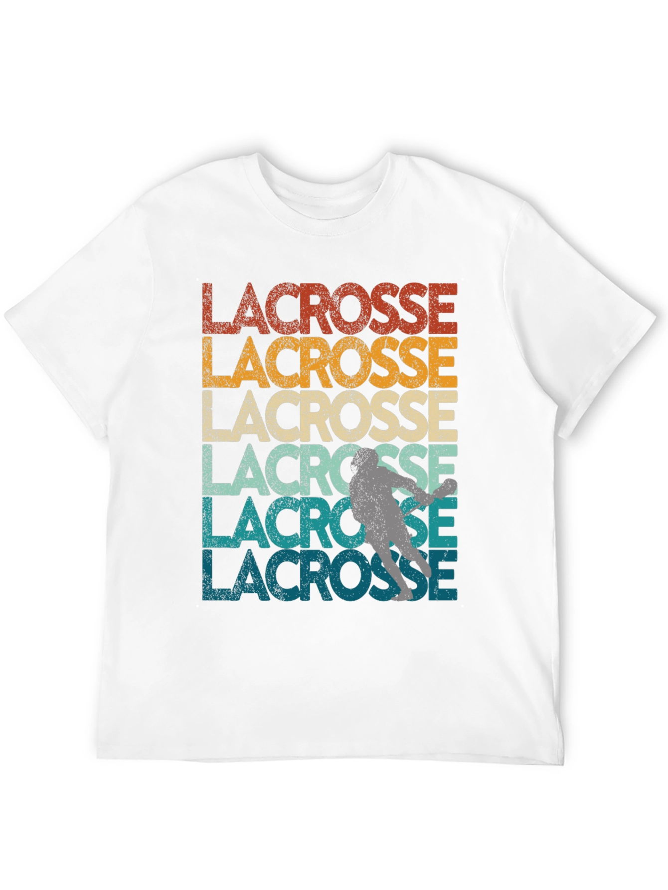 Retro Lacrosse Player Graphic Tee - 12