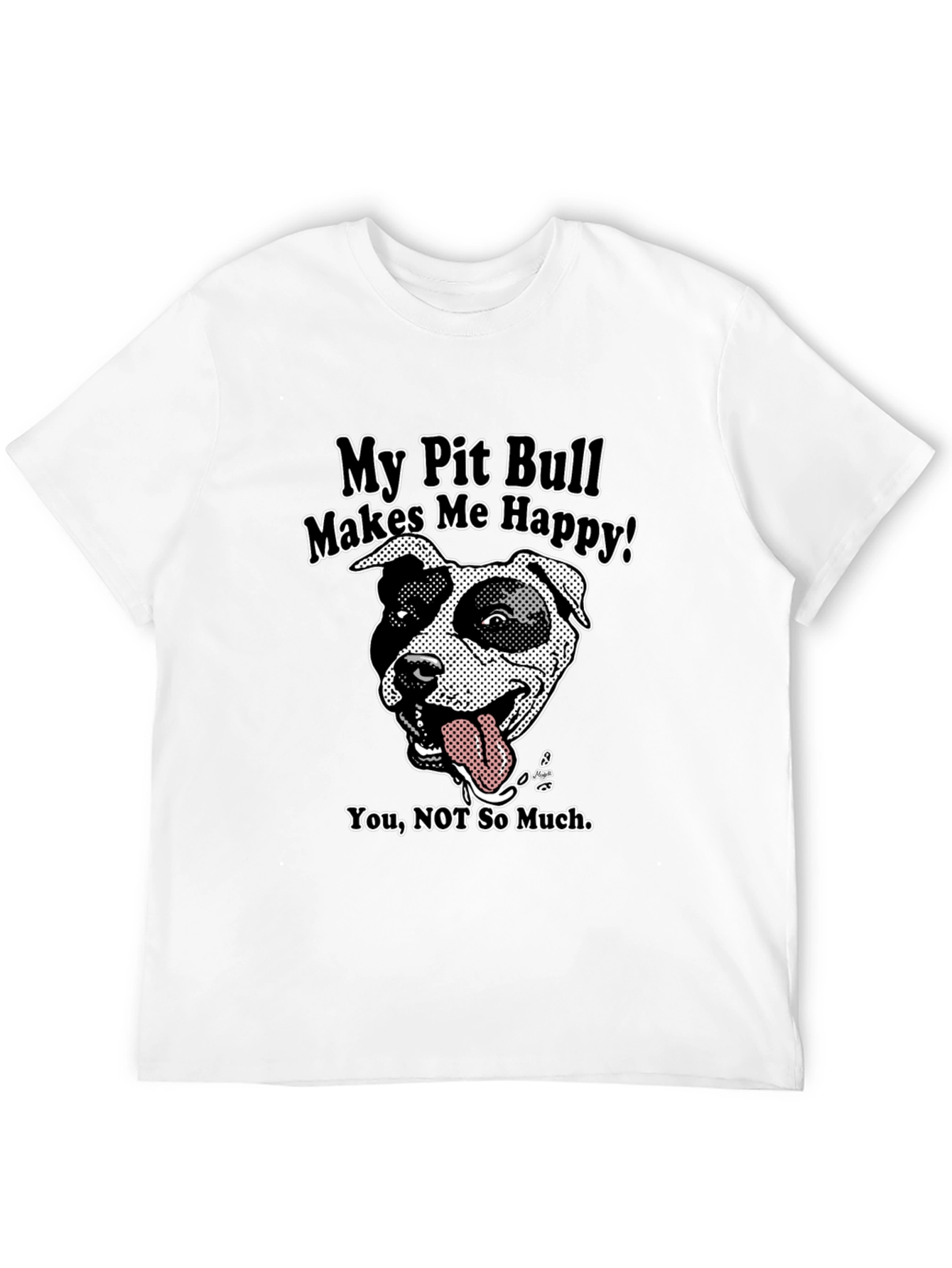 Black Pit Bull Lover T-Shirt - My Pit Bull Makes Me Happy view 12