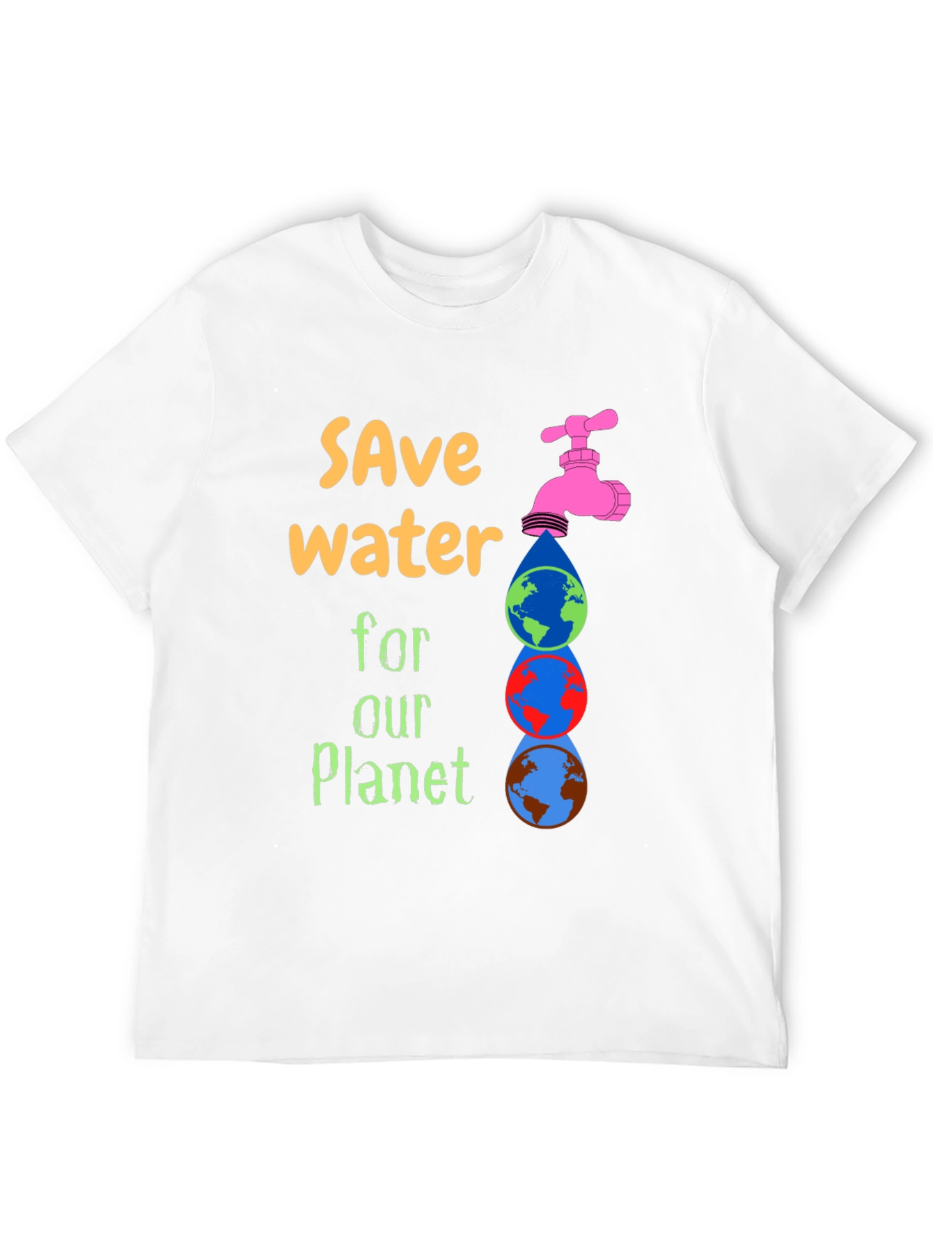 Black Save Water Graphic Tee - Planet Conservation T-Shirt view 12