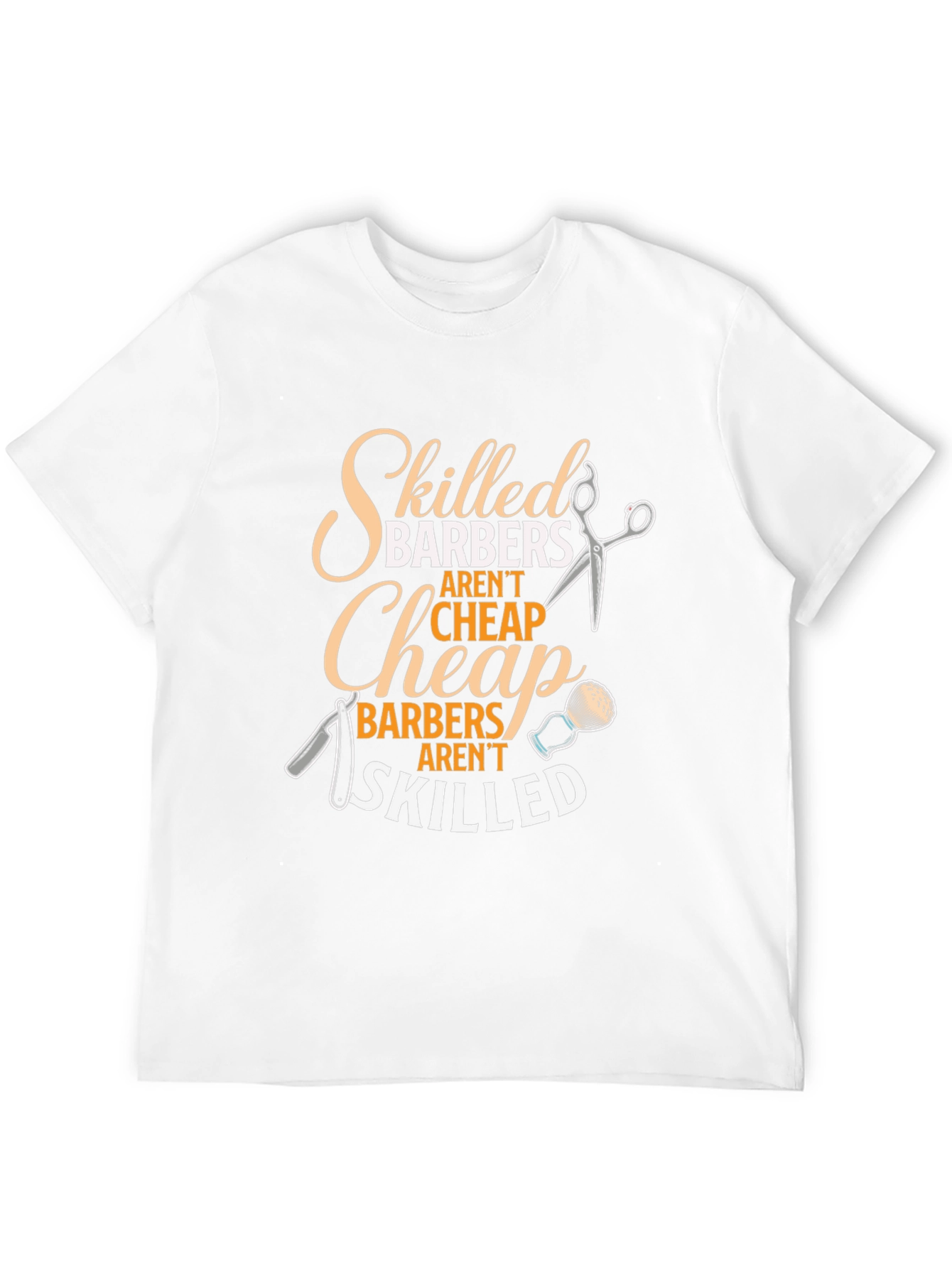 Black Skilled Barbers Graphic Tee - Black Crew Neck T-Shirt view 12