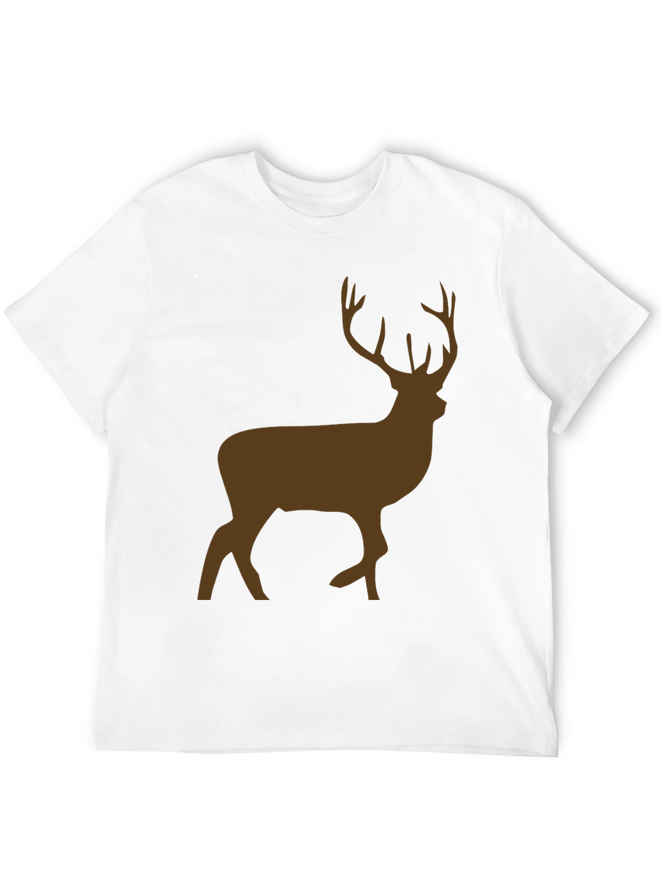 Black Men's Black T-Shirt with Brown Deer Graphic view 12