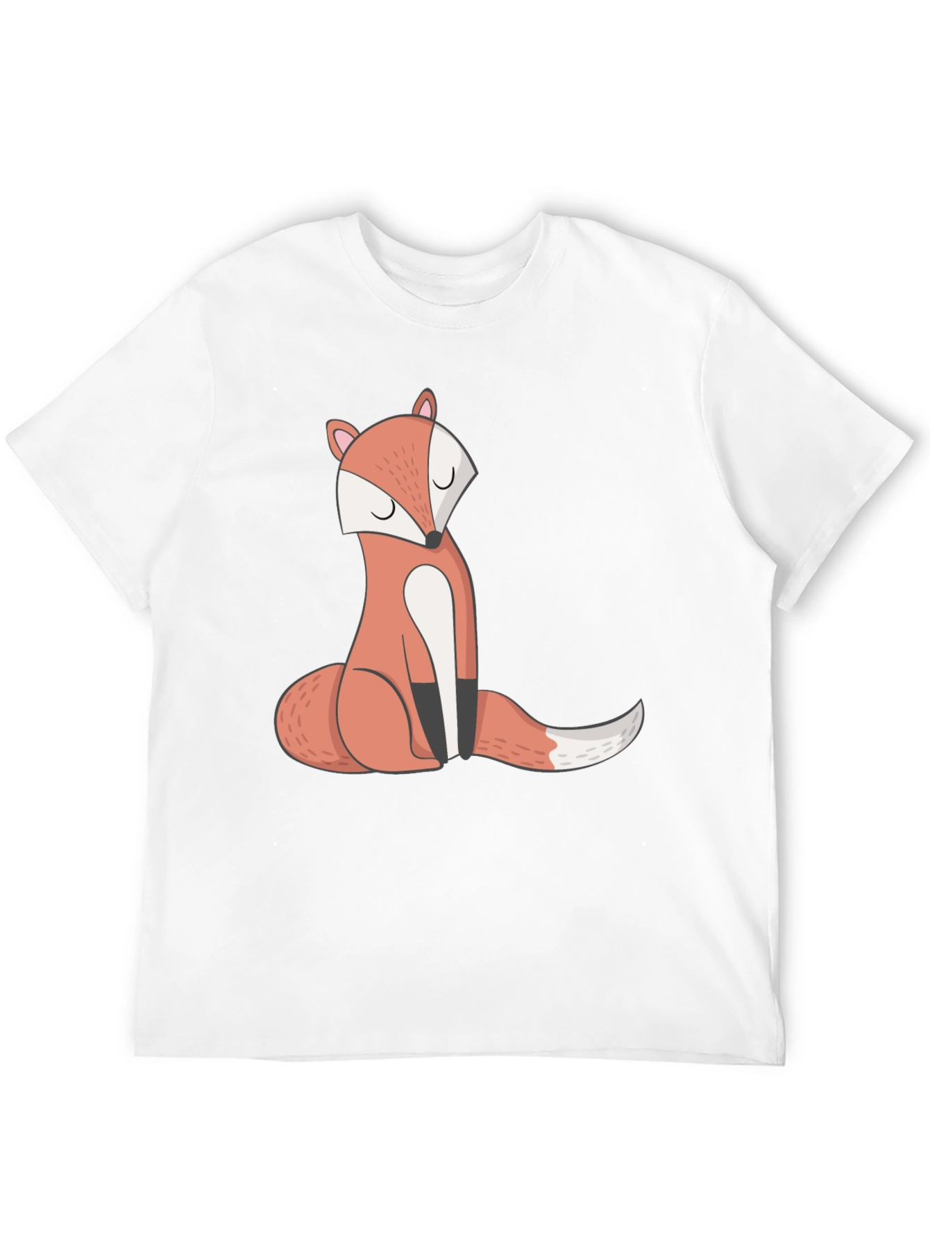 Black Cool Fox Graphic Tee - Unisex Black T-Shirt view 12