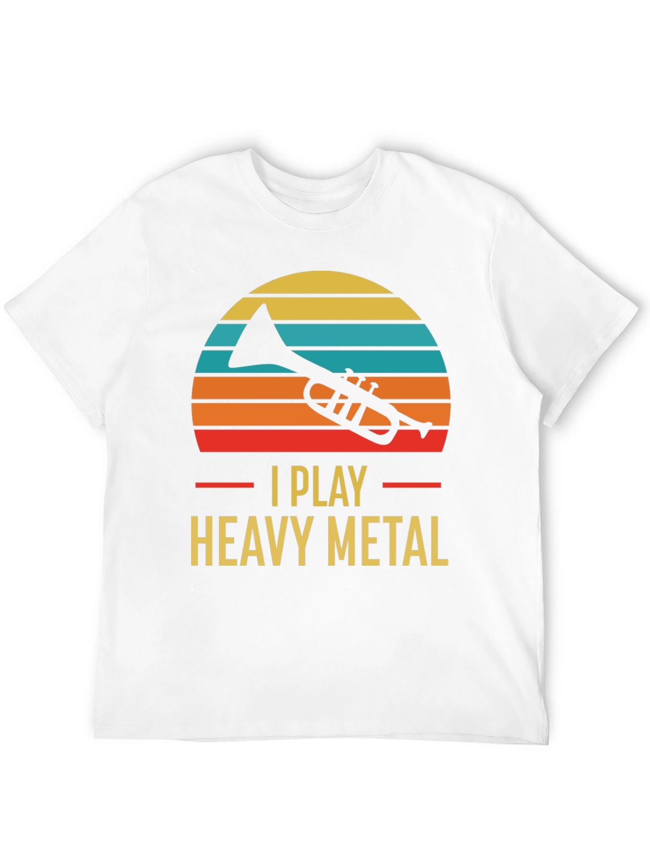 Black I Play Heavy Metal Trumpet Graphic Tee view 12