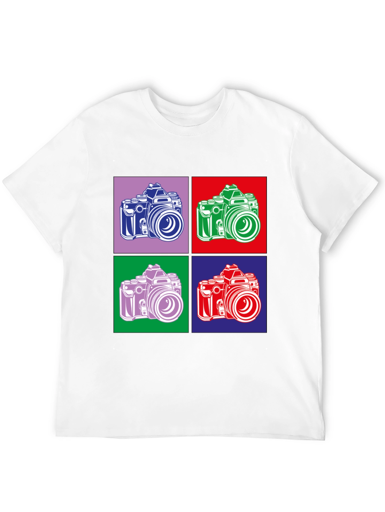 Black Retro Camera Graphic Tee - Pop Art Style view 12