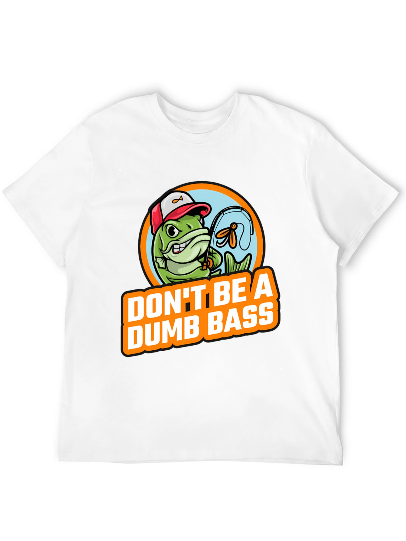 Black Don't Be A Dumb Bass Fishing Graphic T-Shirt view 12