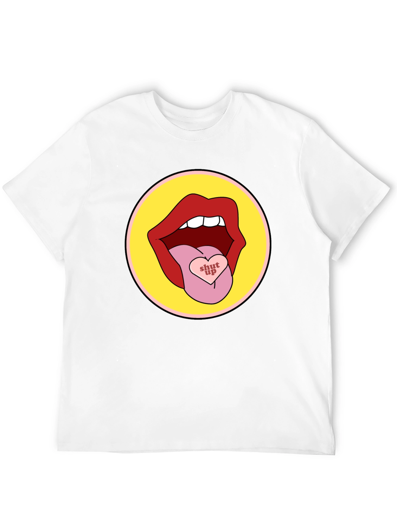 Black Shut Up Lips Graphic Tee - Unisex view 12