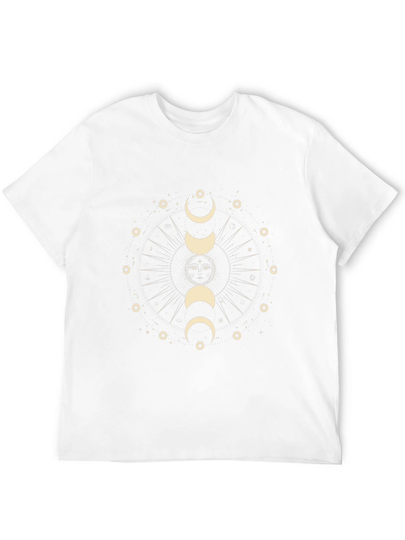 Black Celestial Moon Phases Graphic T-Shirt - Black view 12