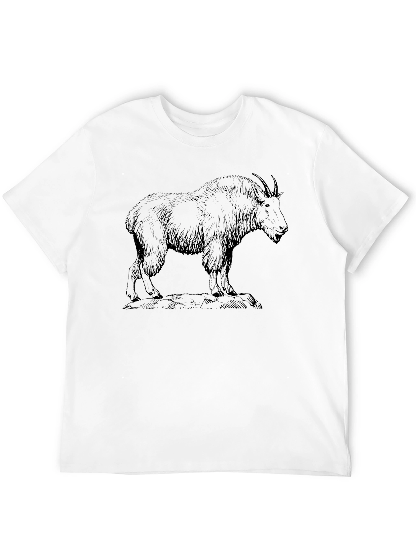Black Mountain Goat Graphic Tee - Unisex Black T-Shirt view 12