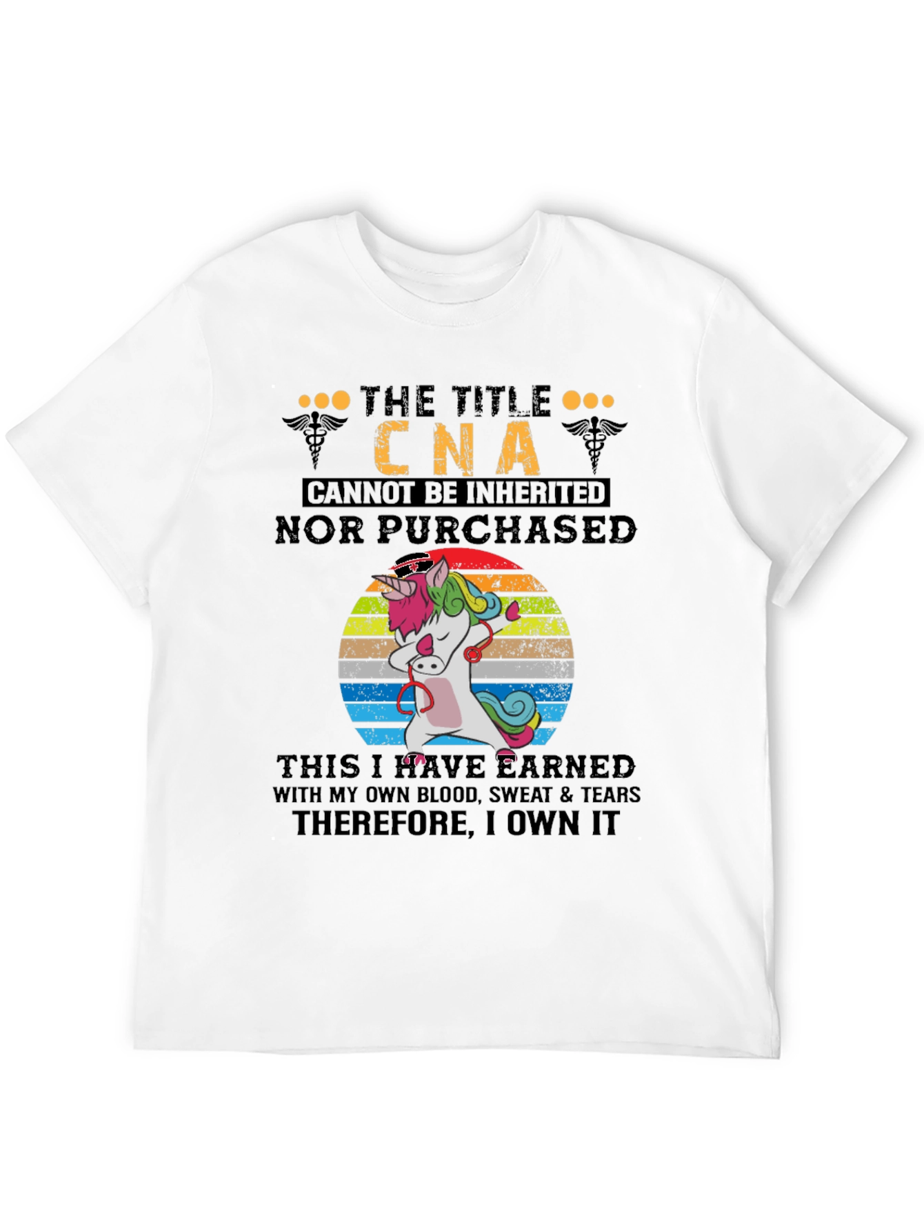 Black CNA Unicorn T-Shirt - Earned, Not Inherited view 12