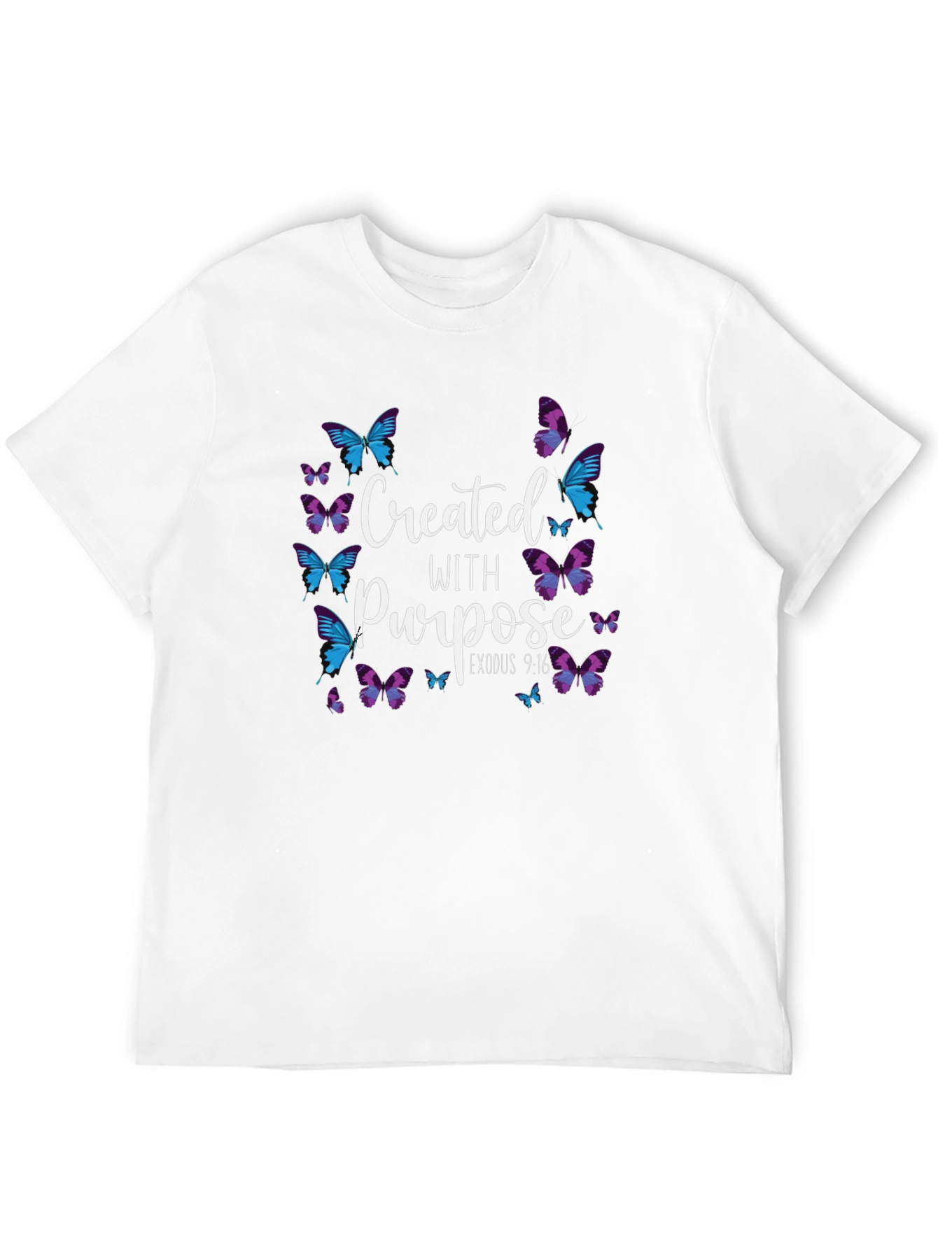 Black Created with Purpose Butterfly T-Shirt view 12