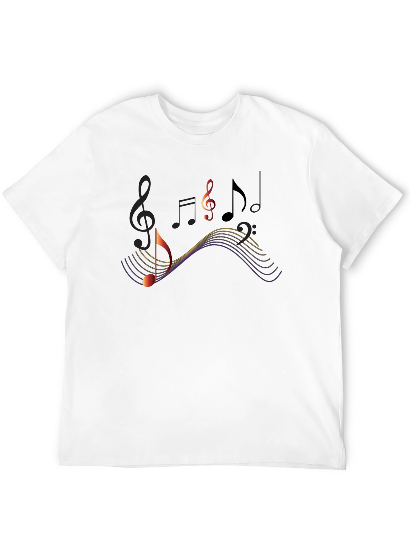 Black Musical Notes Graphic Tee view 12