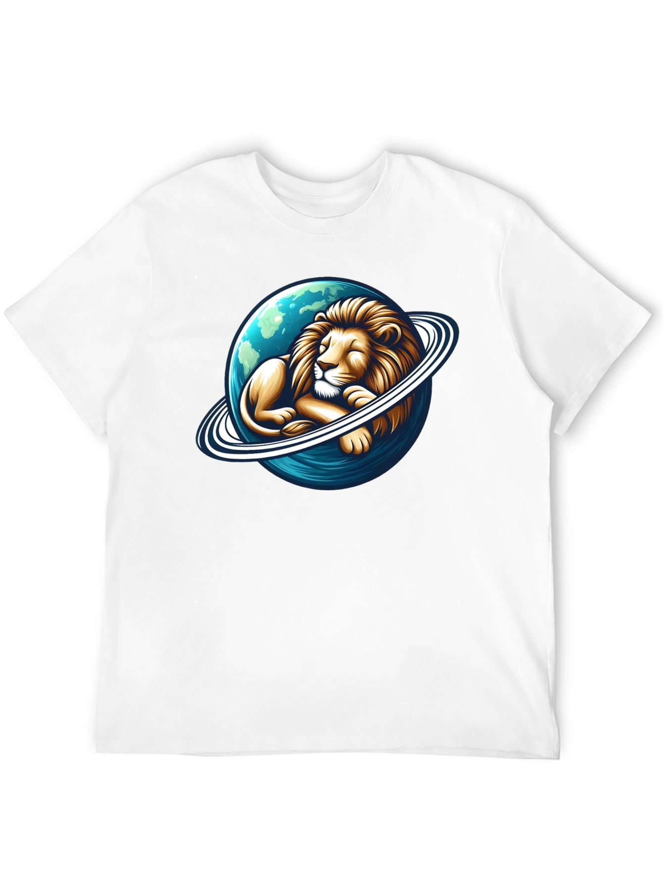 Black Lion Planet Graphic Tee - Men's Black T-Shirt view 12