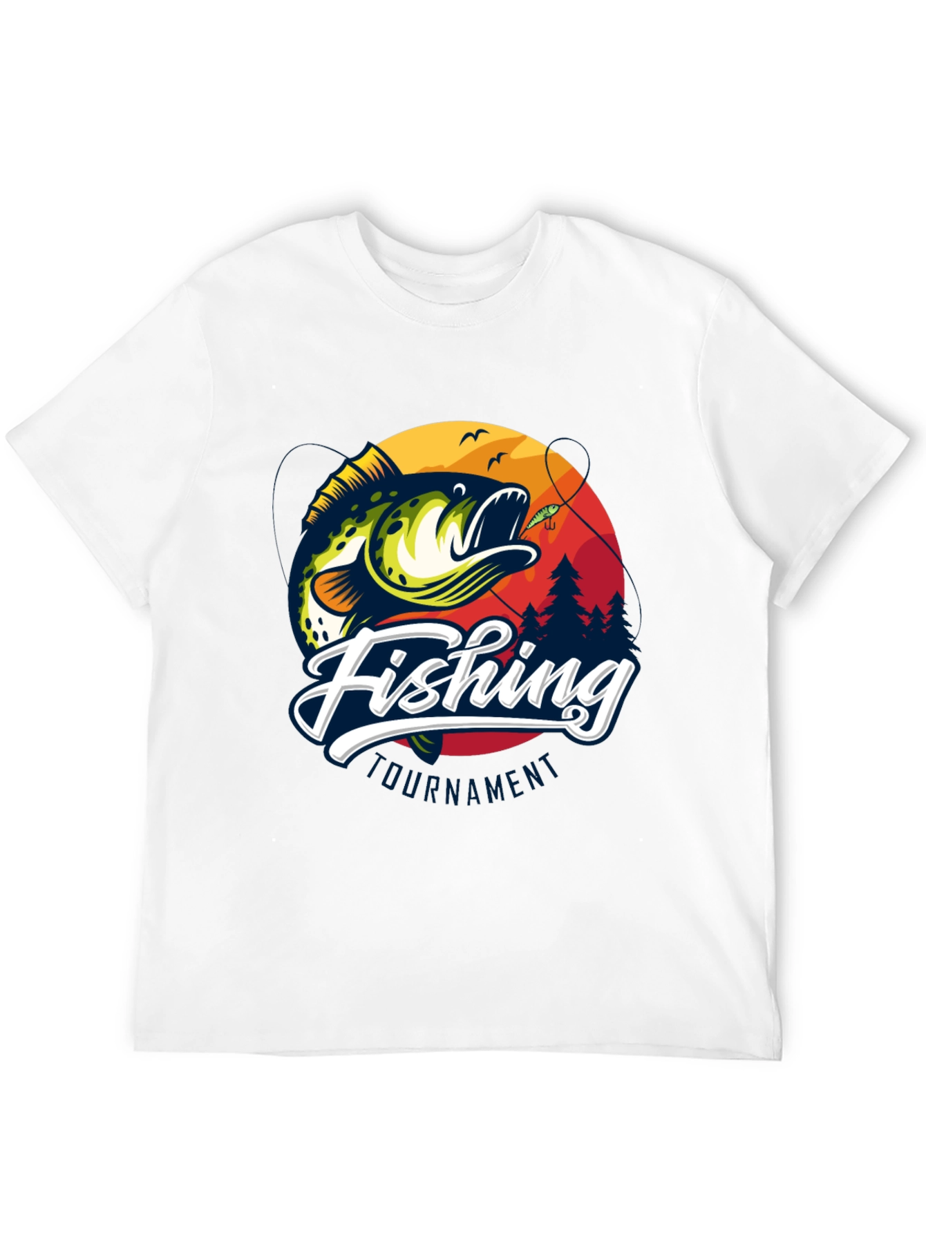 Black Fishing Tournament Black Graphic Tee view 12