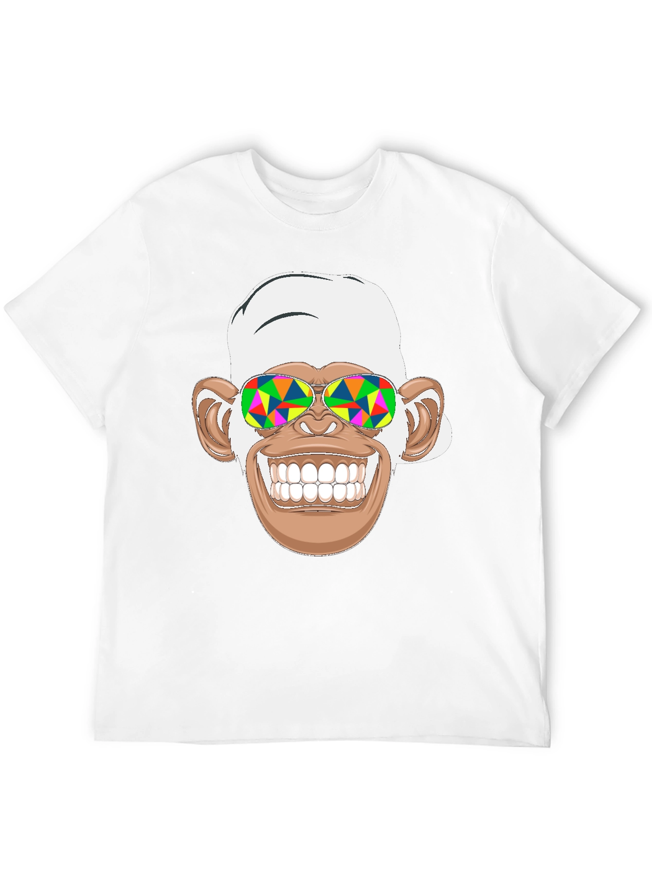 Black Funny Monkey Graphic Tee - Psychedelic Sunglasses Black T-Shirt view 12