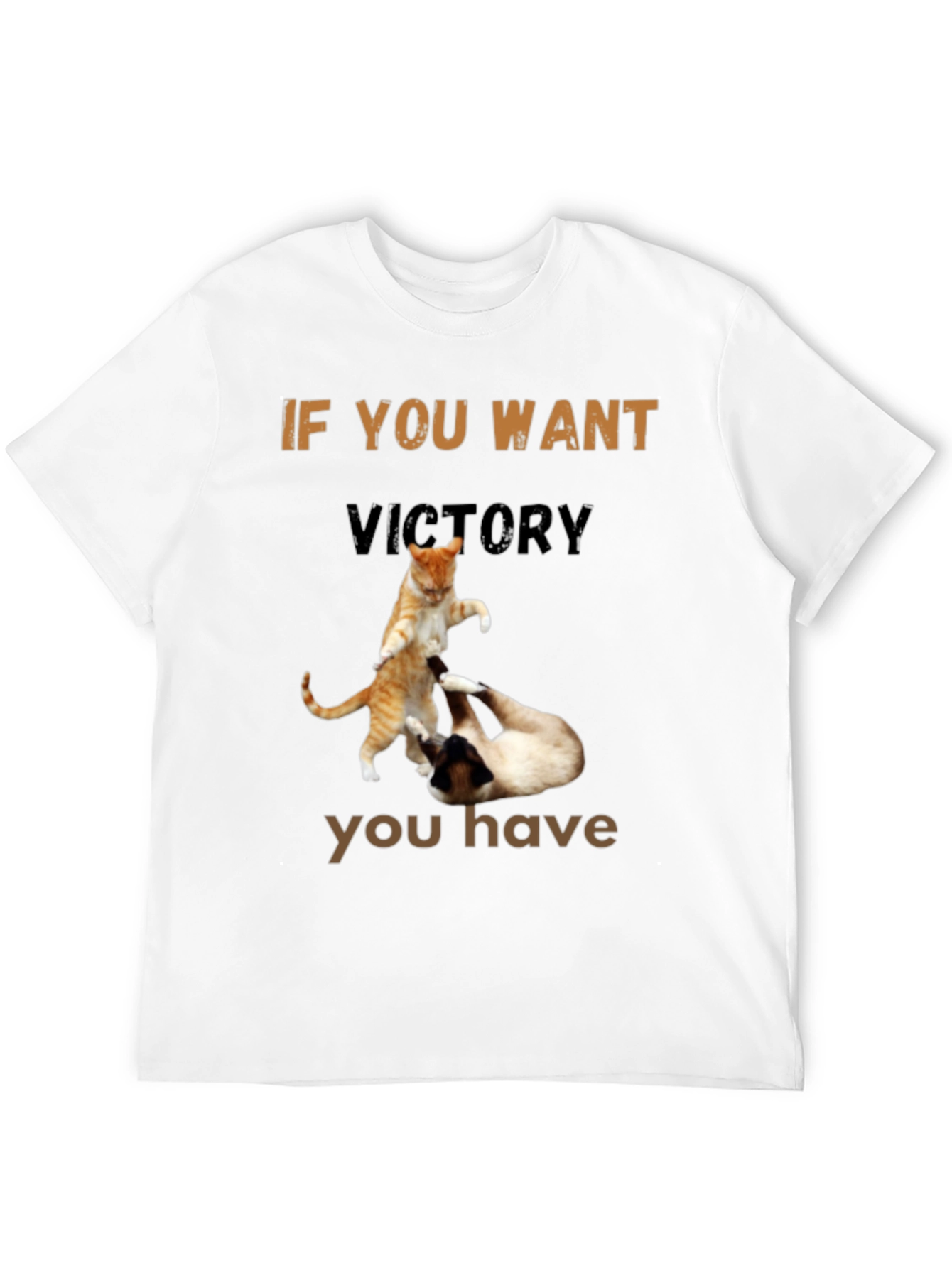 Black Fighting Cats T-Shirt - If You Want Victory view 12