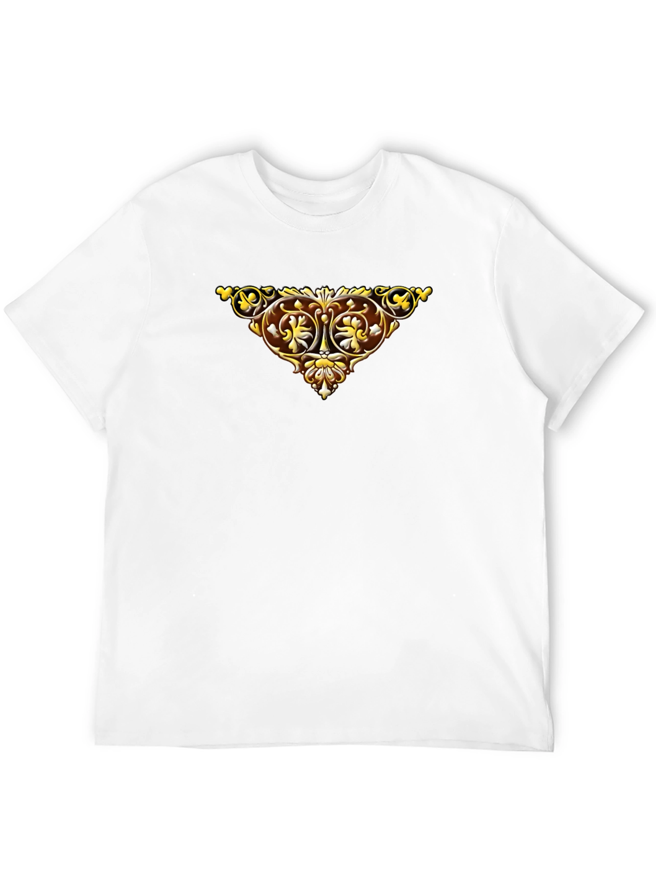 Black Ornate Golden Emblem Black T-Shirt view 12